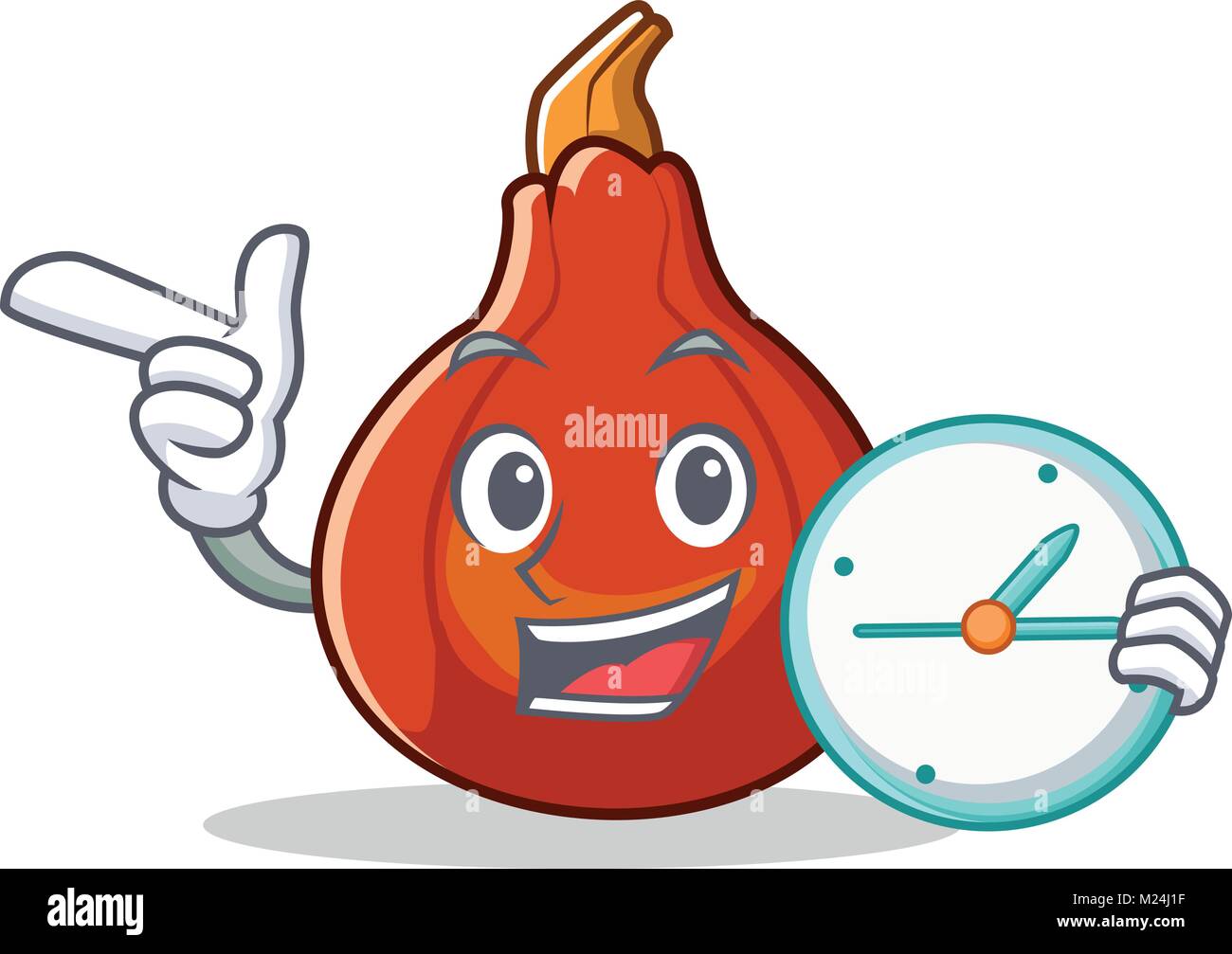Clock Squashing With clock red kuri squash character cartoon Stock Vector Image & Art ...