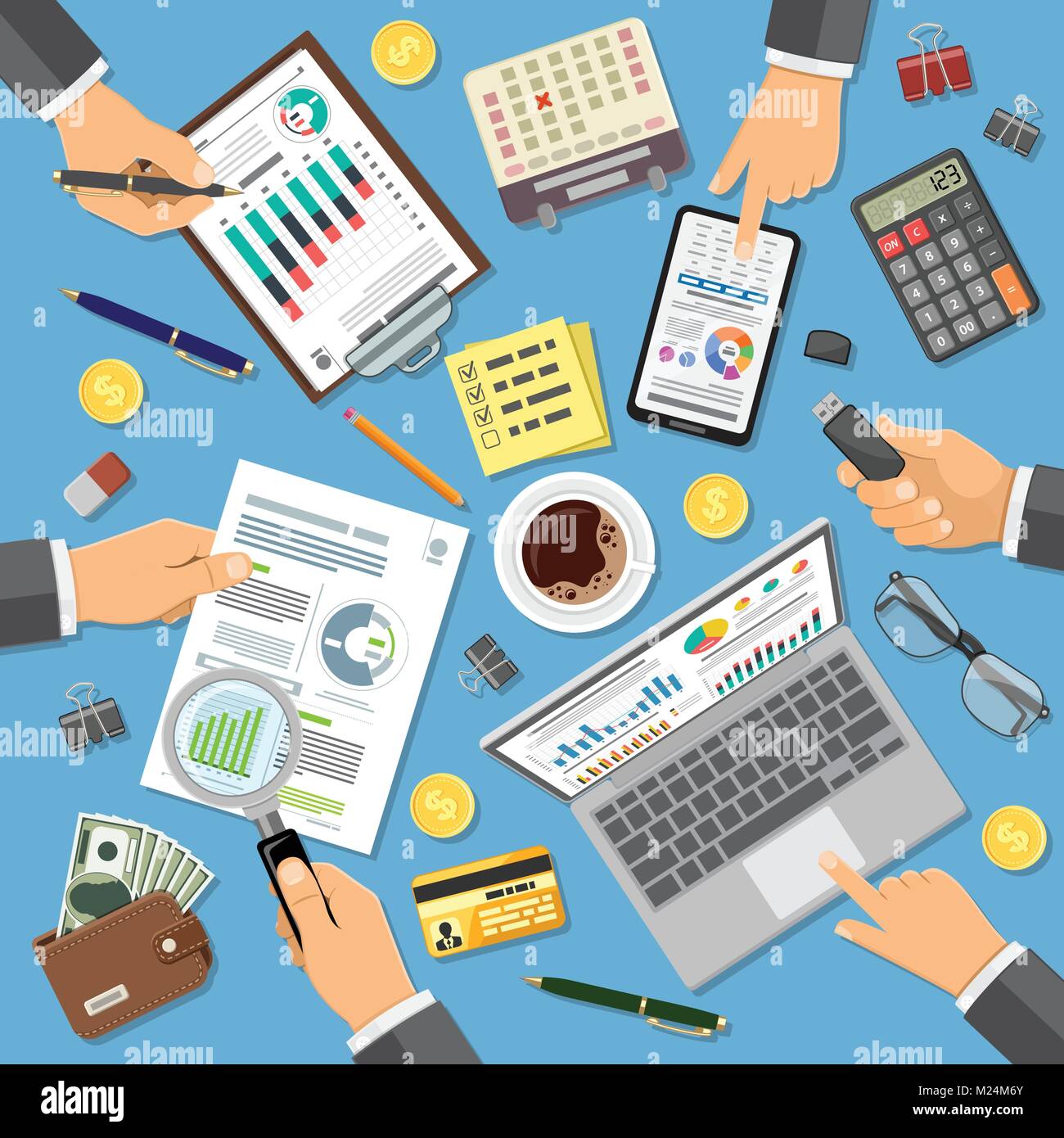 Workplace Auditing, Tax Process, Accounting Stock Vector Image & Art ...