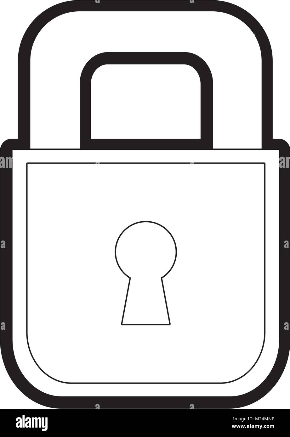 line padlock object to security and protection symbol Stock Vector ...