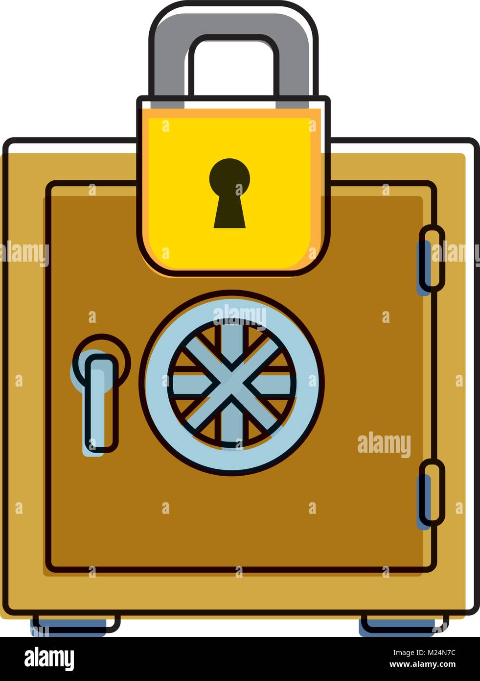color strong box object and padlock security Stock Vector Image & Art ...