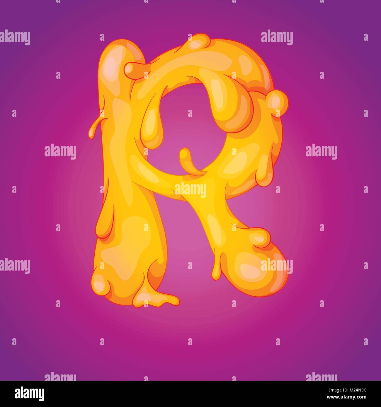 Animated Rollicky Letter R Melted slicky alphabet letter R realistic cartoon vector illustration ...