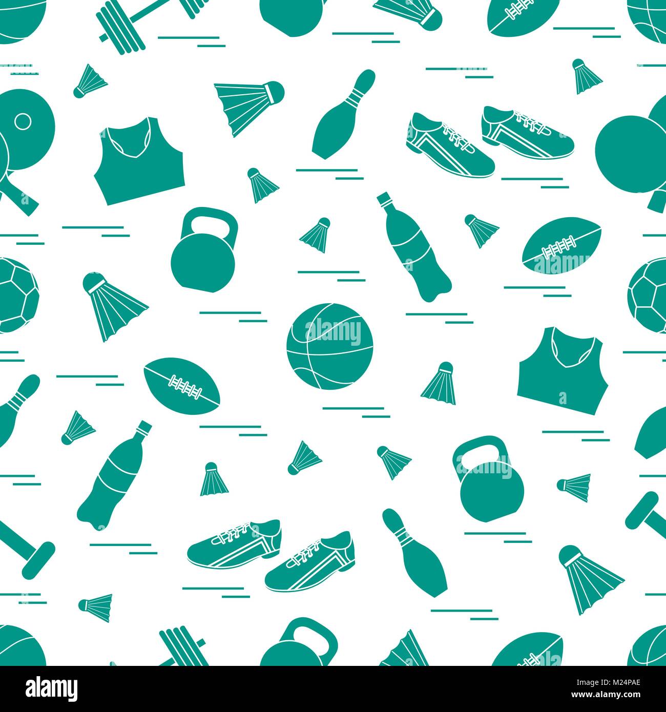 Sports Spring Pattern Seamless pattern on the sports theme. Vector illustration sports and ...