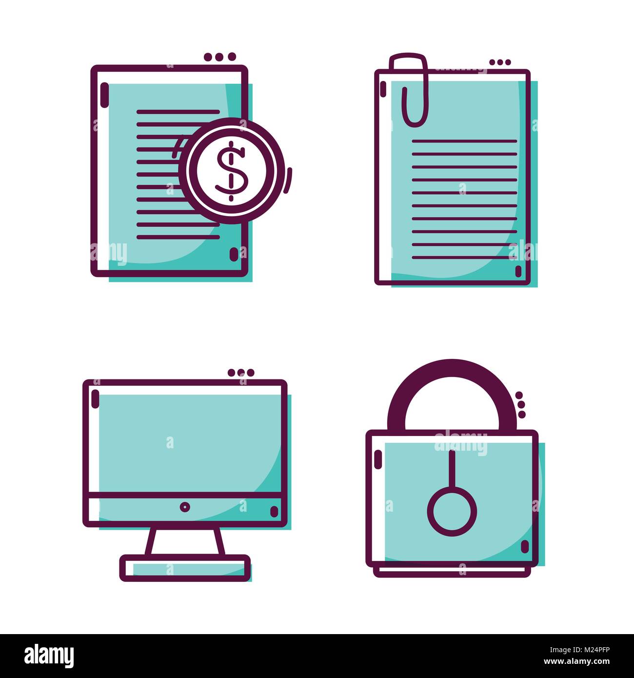 set line flat icons design Stock Vector Image & Art - Alamy