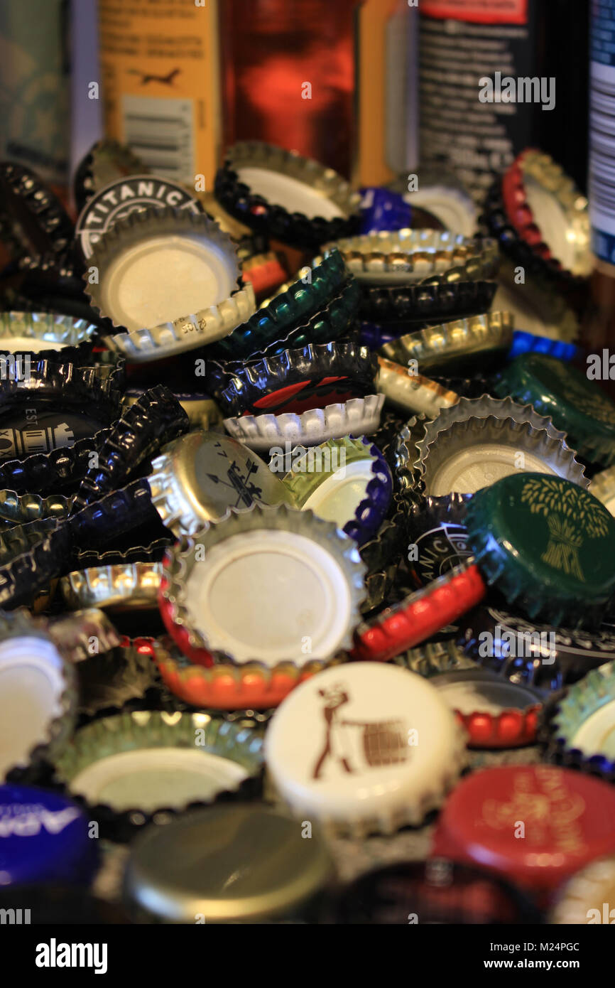 Piles of beer bottle tops hires stock photography and images Alamy
