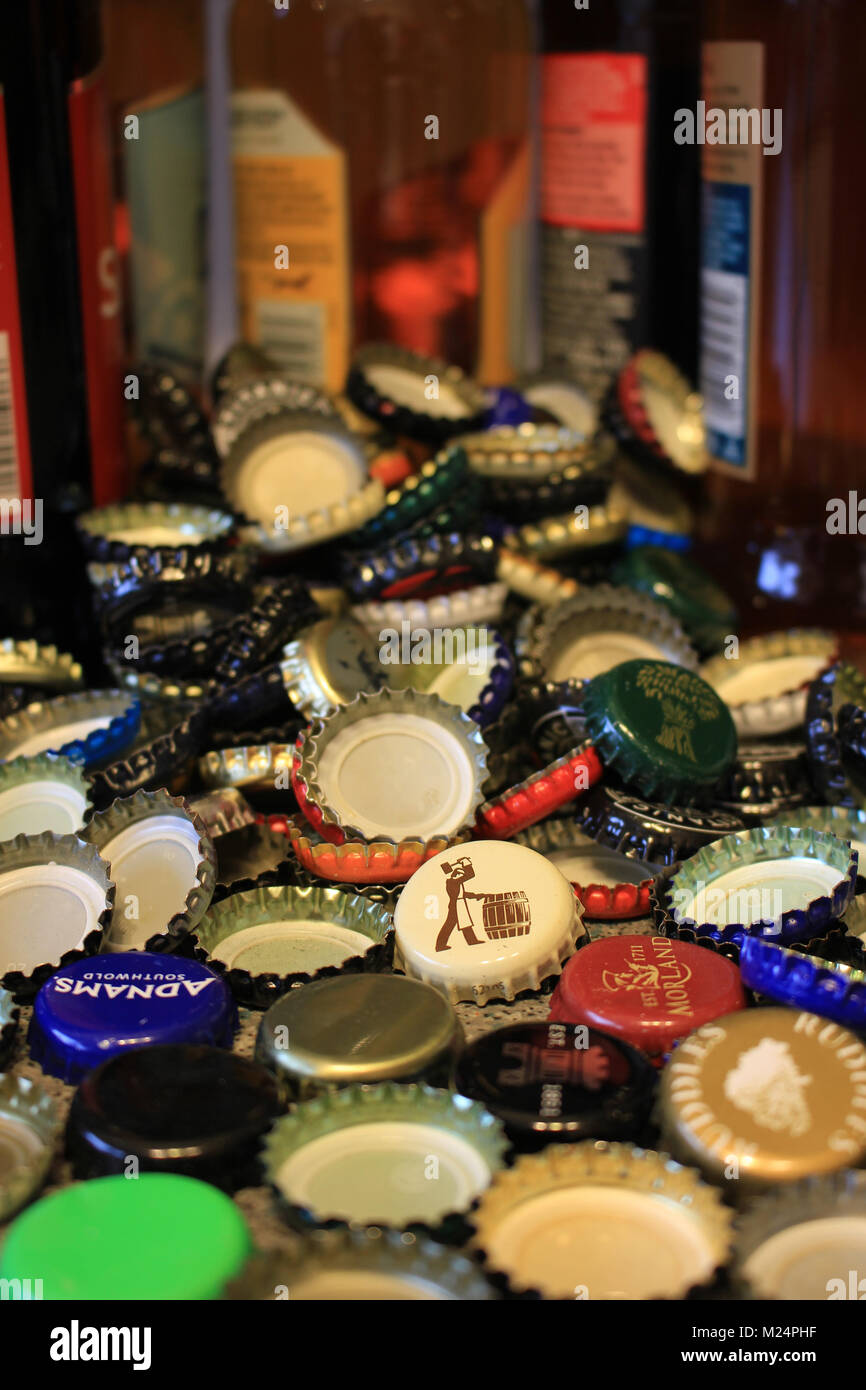 Piles of beer bottle tops hires stock photography and images Alamy