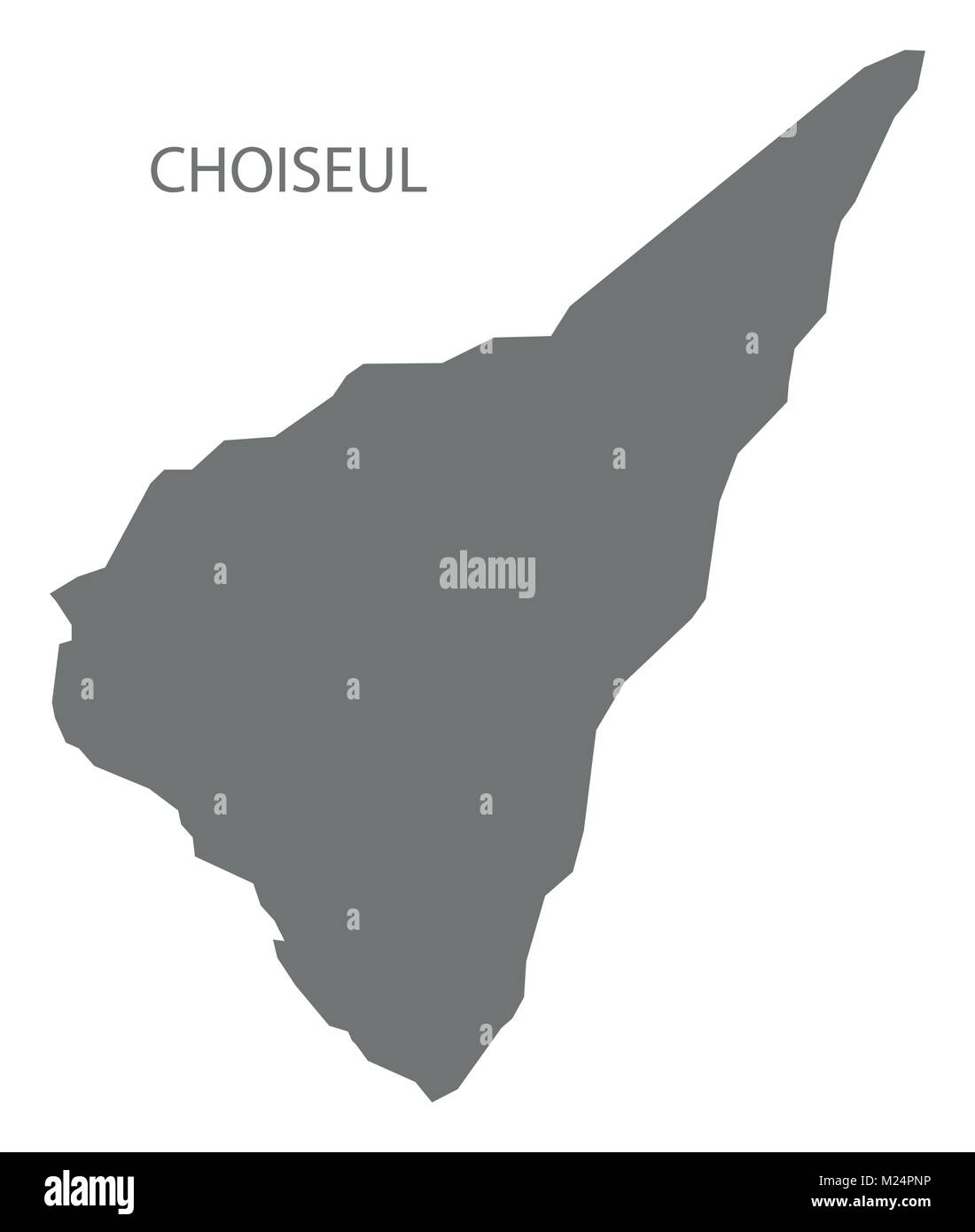 Choiseul map of Saint Lucia grey illustration silhouette shape Stock ...