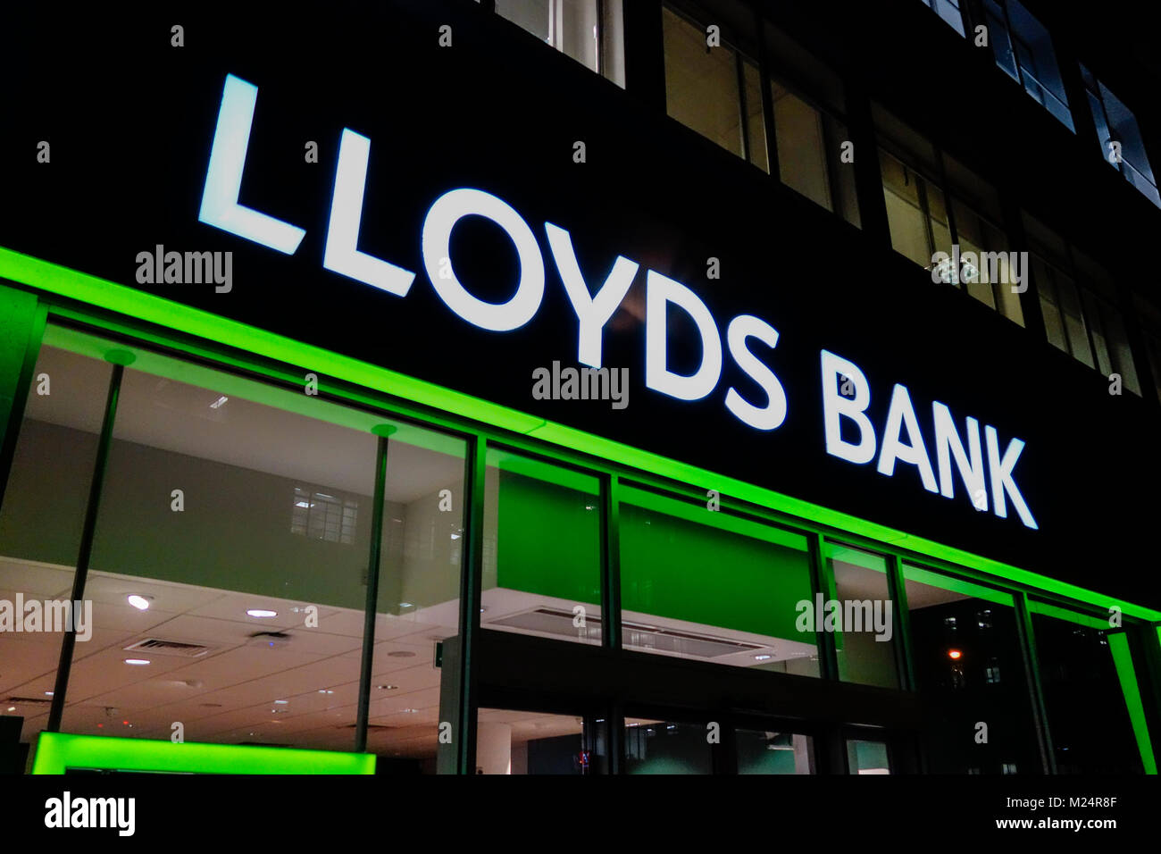 Exterior of Lloyds Bank PLC on Tottenham Court Road, London, UK Stock Photo