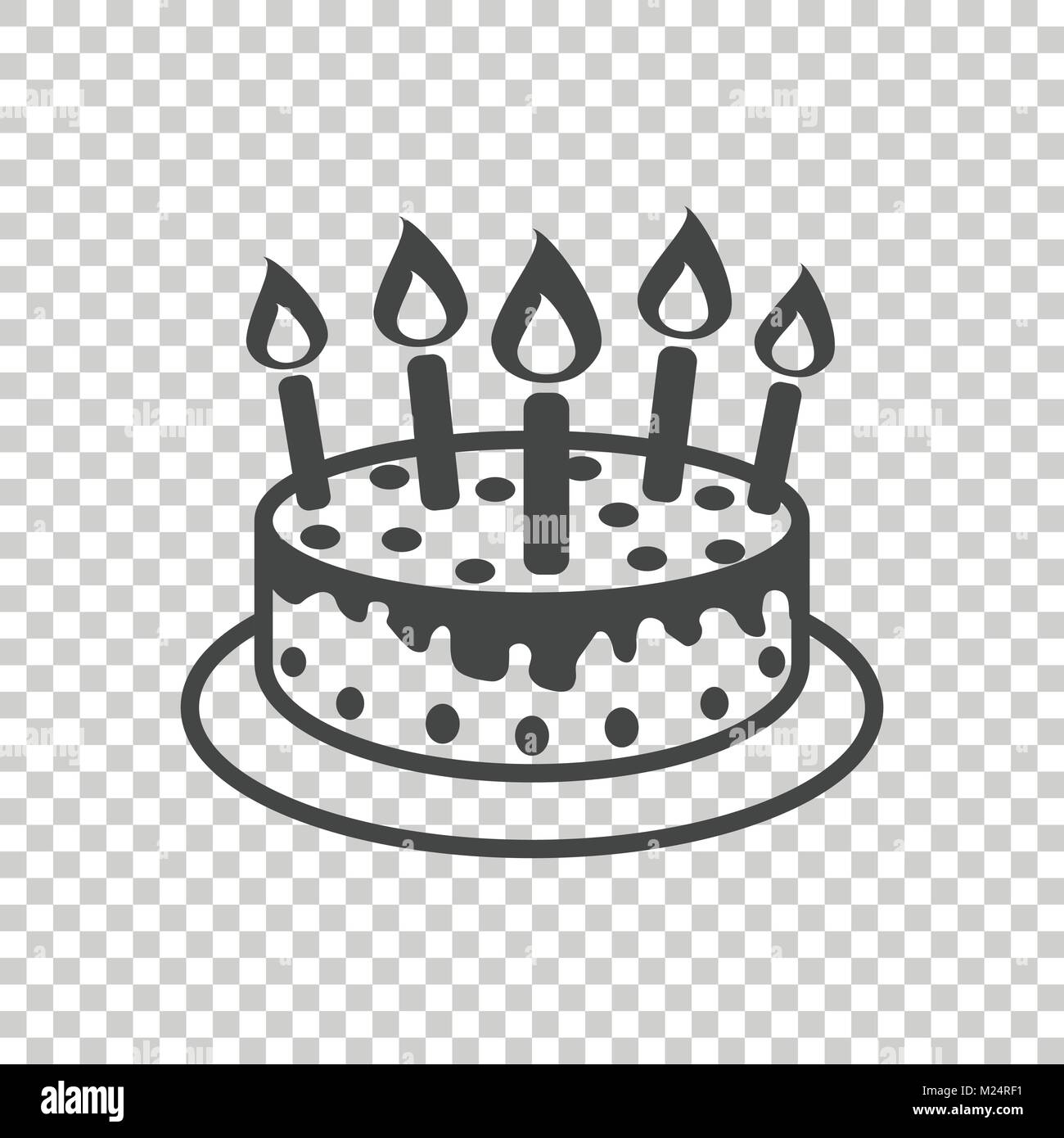 Cake With Candle Icon Simple Flat Pictogram For Business Marketing Internet Concept On Isolated Background Trendy Modern Vector Symbol For Web Sit Stock Vector Image Art Alamy