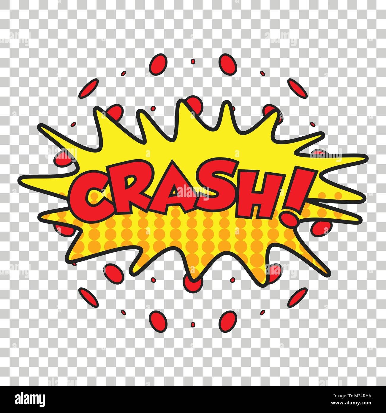 Crash comic sound effects. Sound bubble speech with word and comic