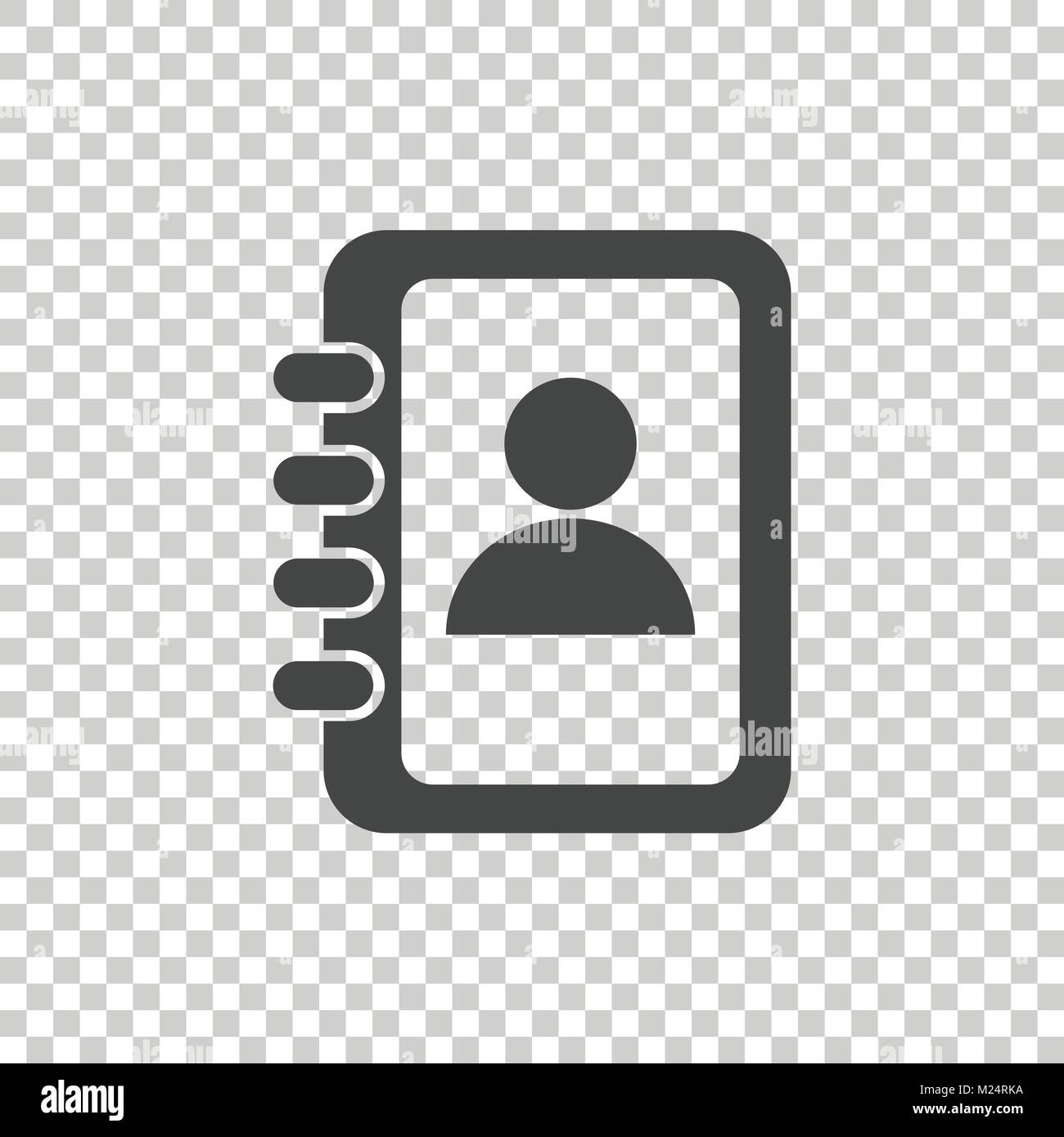 Address book icon. Contact note flat vector illustration on isolated ...