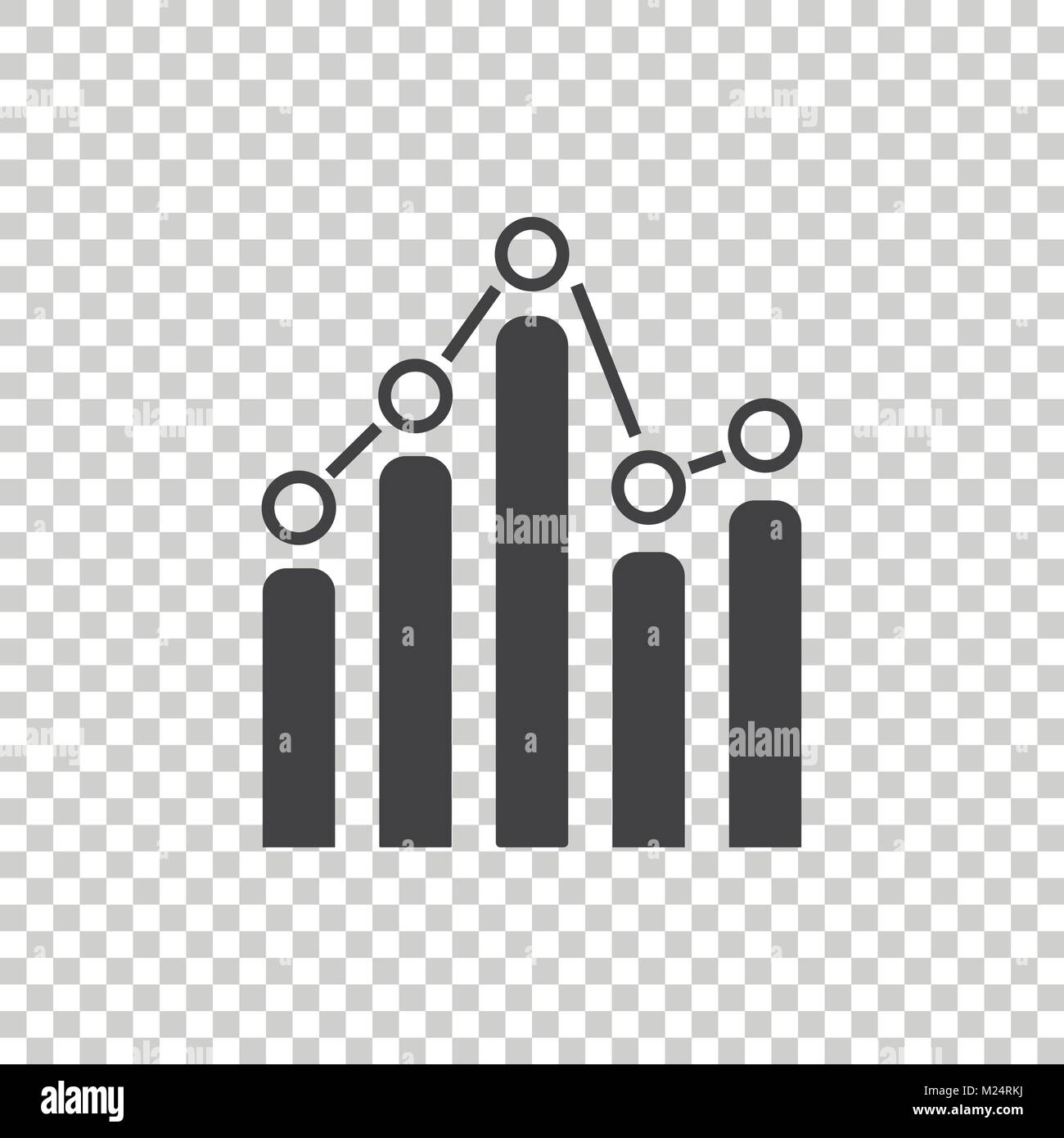 Business graph icon. Chart flat vector illustration on white background ...