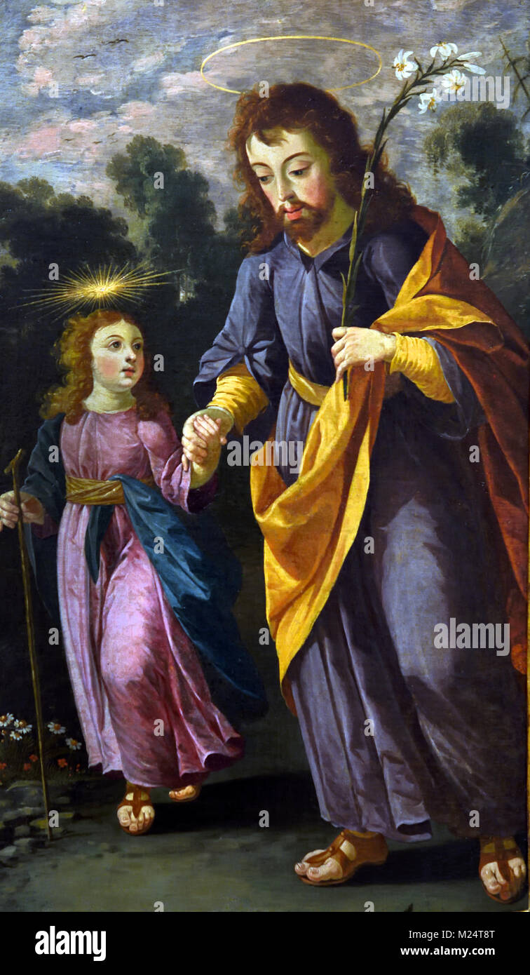 Saint Joseph and son ( Christ Jesus ) by Josefa de Óbidos Josefa de