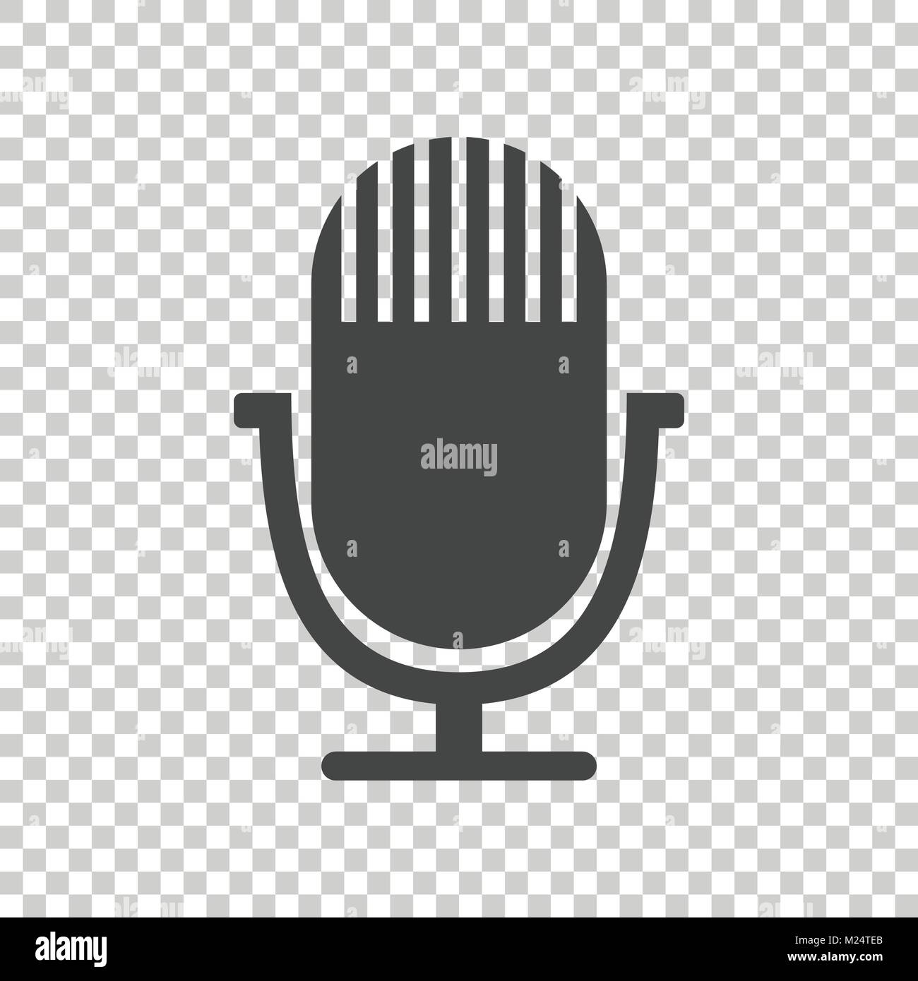 Microphone icon. Flat vector illustration Stock Vector Image & Art - Alamy
