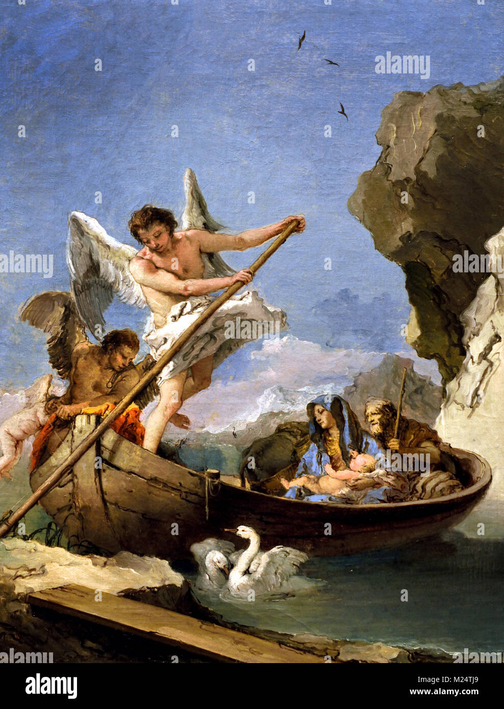 Flight into Egypt 1765-1770 GIAMBATTISTA TIEPOLO 1696 – 1770 Italy Italian ( Gianbattista or Giambattista Tiepolo ) Stock Photo