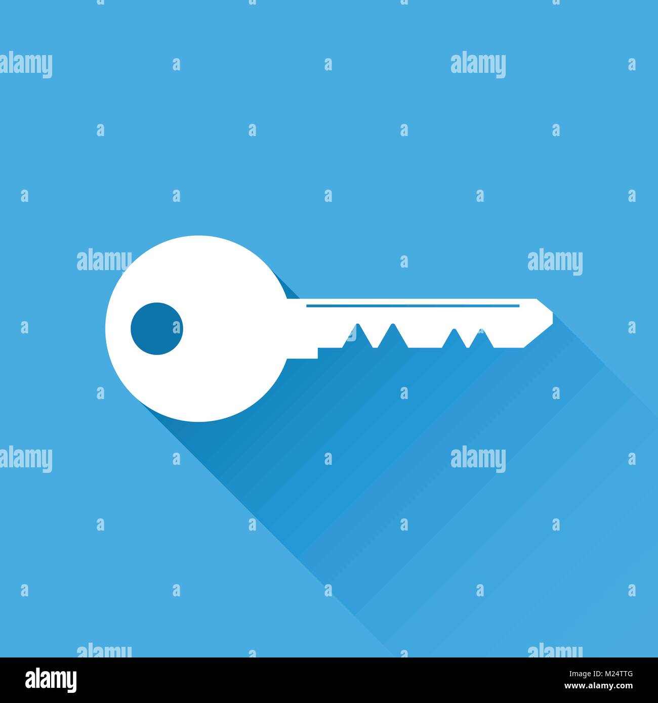 Key Icon vector illustration in flat style isolated on blue background ...