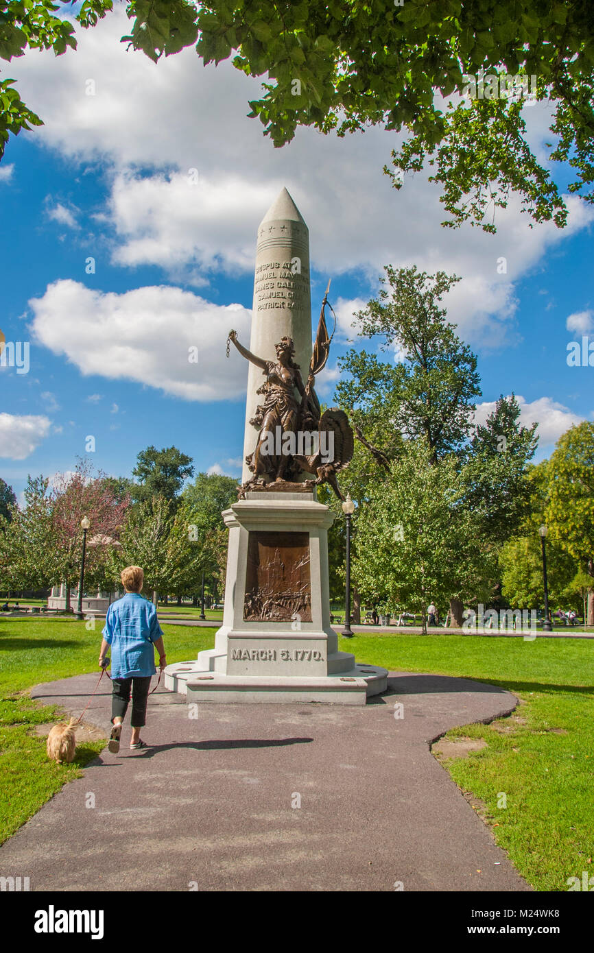 The Boston Massacre/Crispus Attucks memorial on the Boston Common Stock Photo