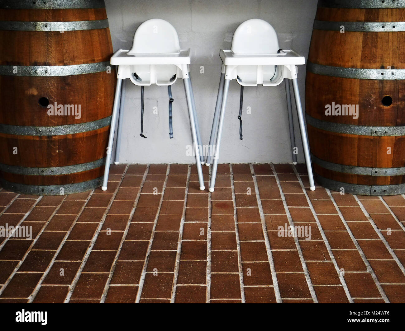 Children's high chairs Stock Photo