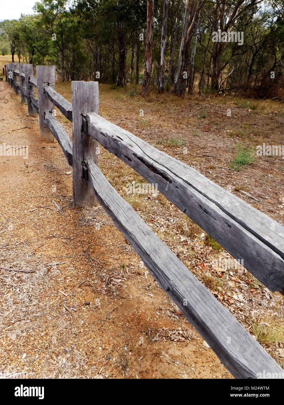 Rustic wooden fence Stock Photo