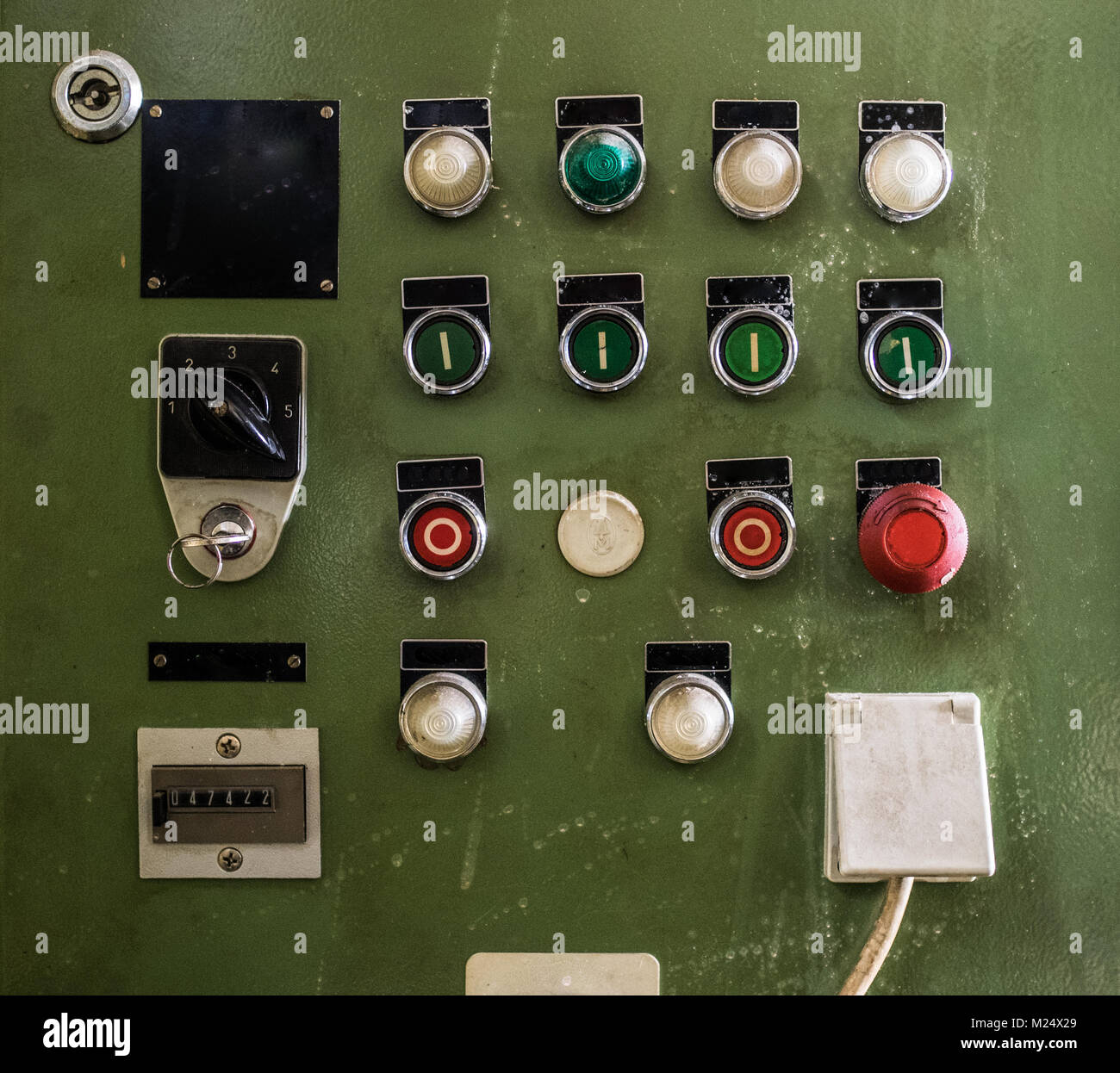 control panel with several unlabeled buttons Stock Photo - Alamy
