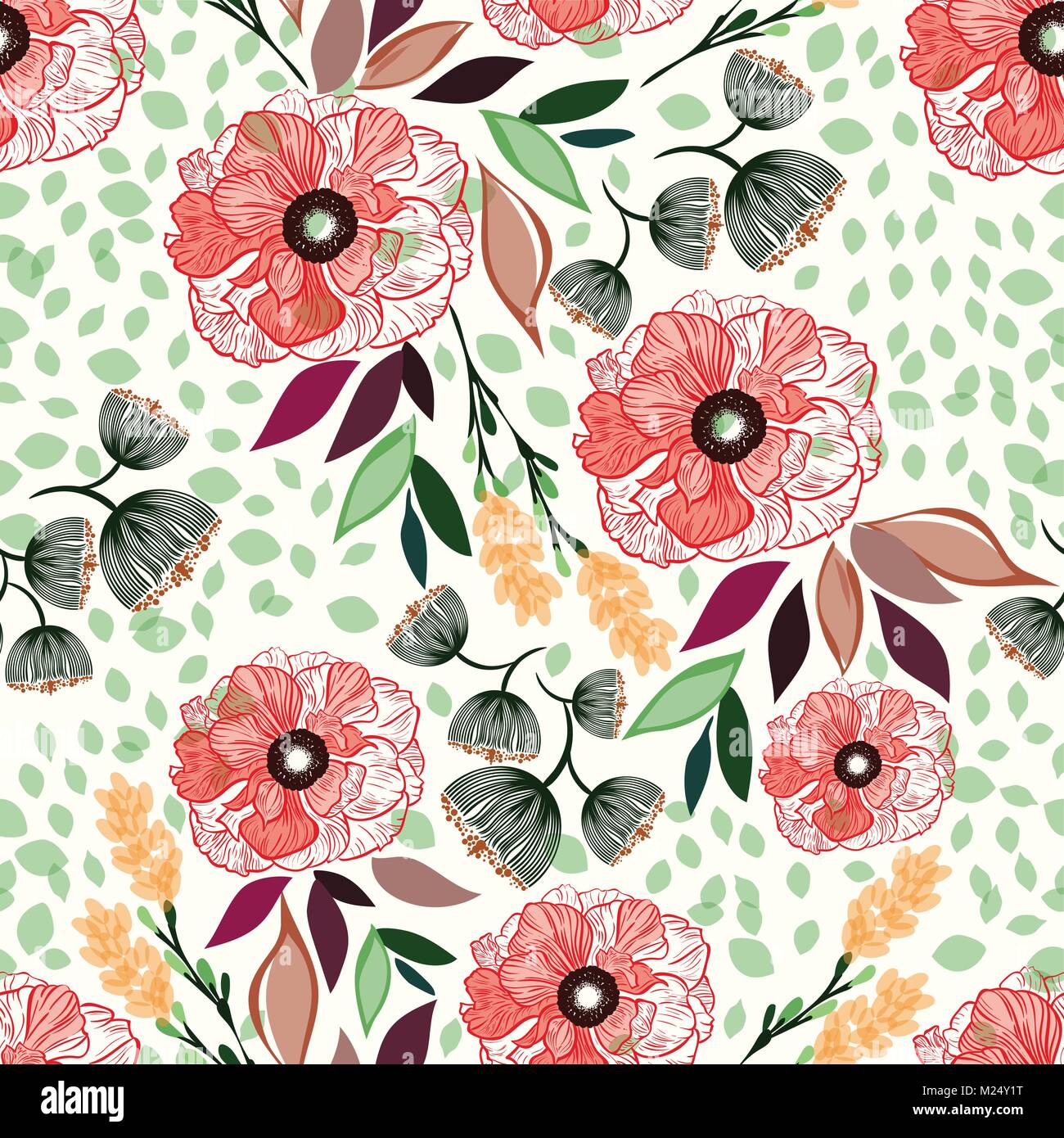 Seamless floral pattern vector illustration Stock Vector Image & Art ...