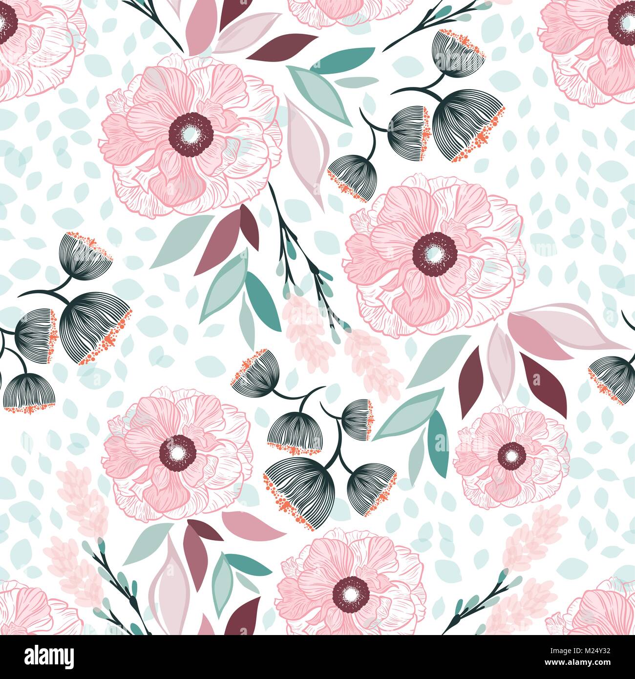 Seamless floral pattern vector illustration Stock Vector Image & Art