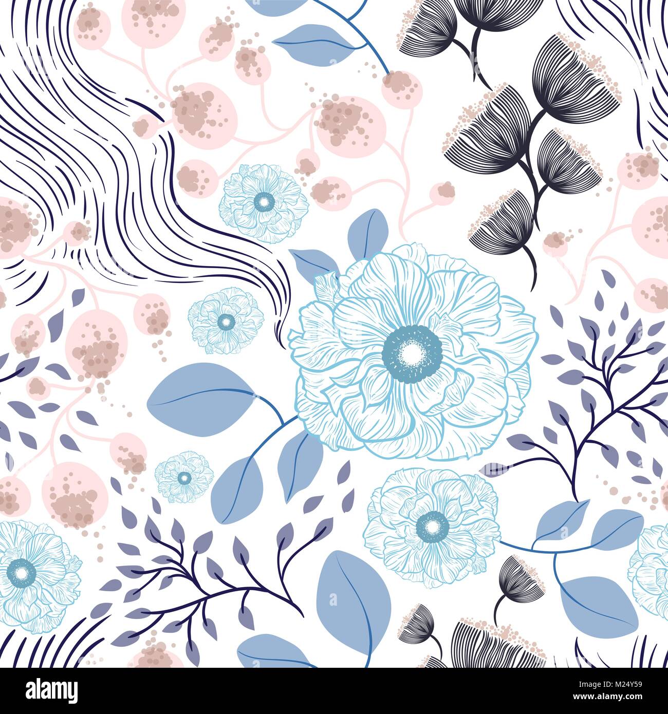Seamless floral pattern vector illustration Stock Vector Image & Art