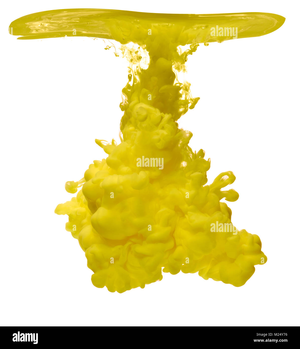 yellow paint in water Stock Photo Alamy