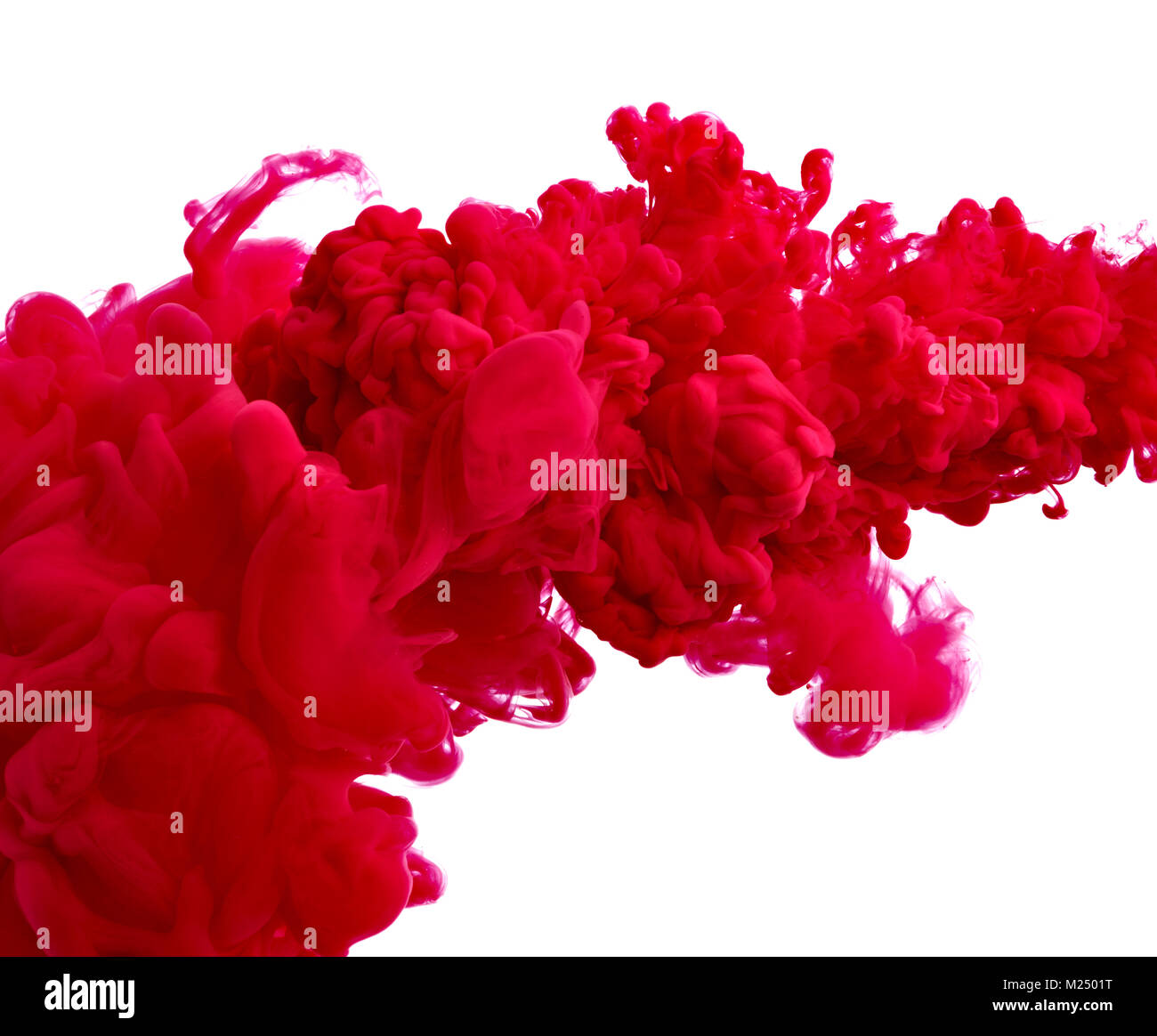red color paint pouring in water Stock Photo - Alamy