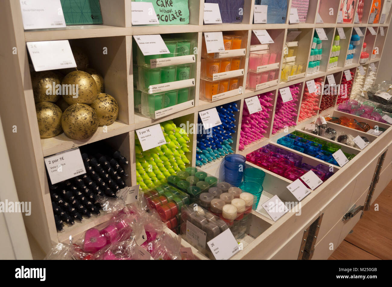 Candles in a store. Portugal Stock Photo - Alamy