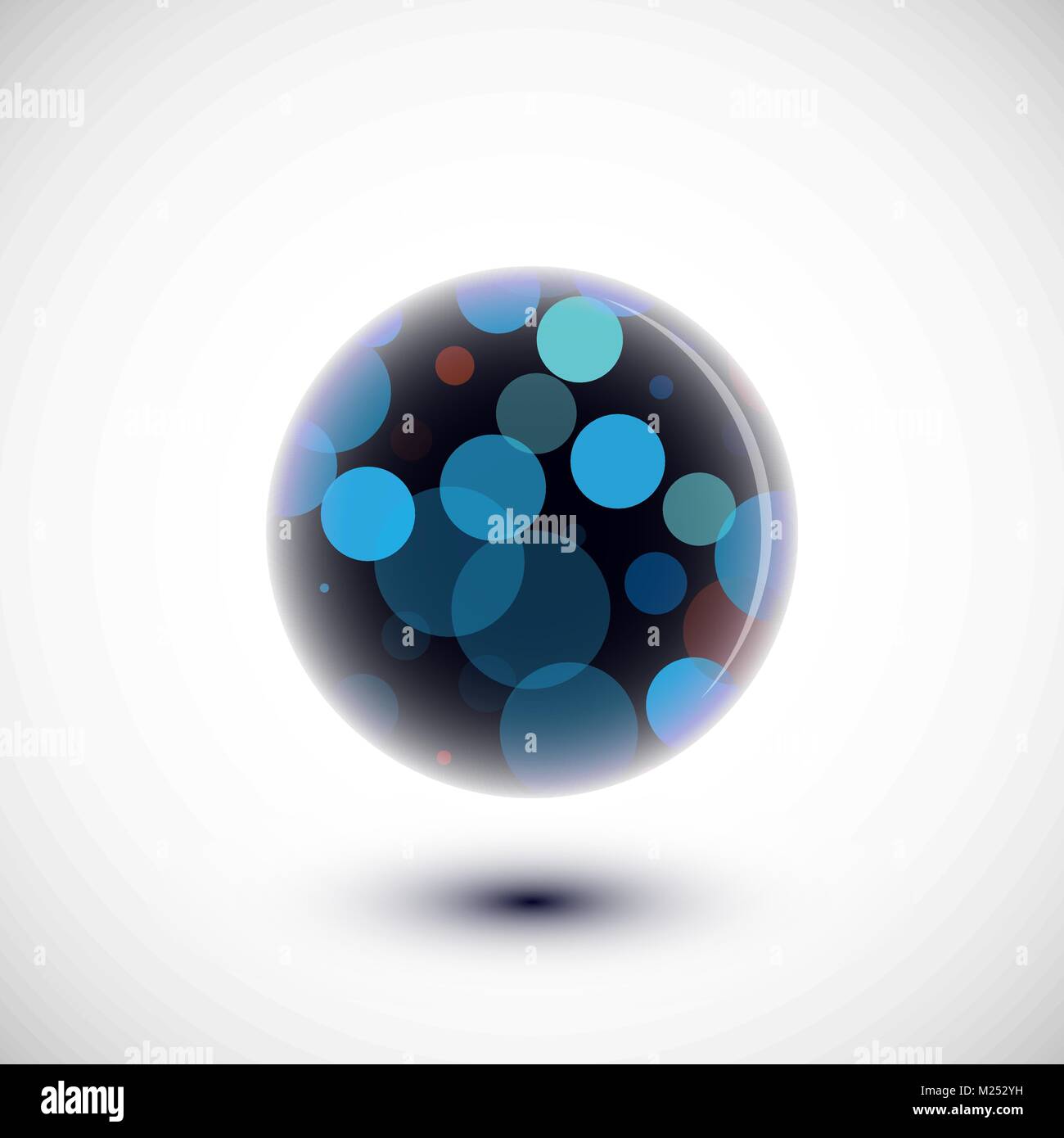 Abstract sphere illustration with multicolor elements inside Stock Vector