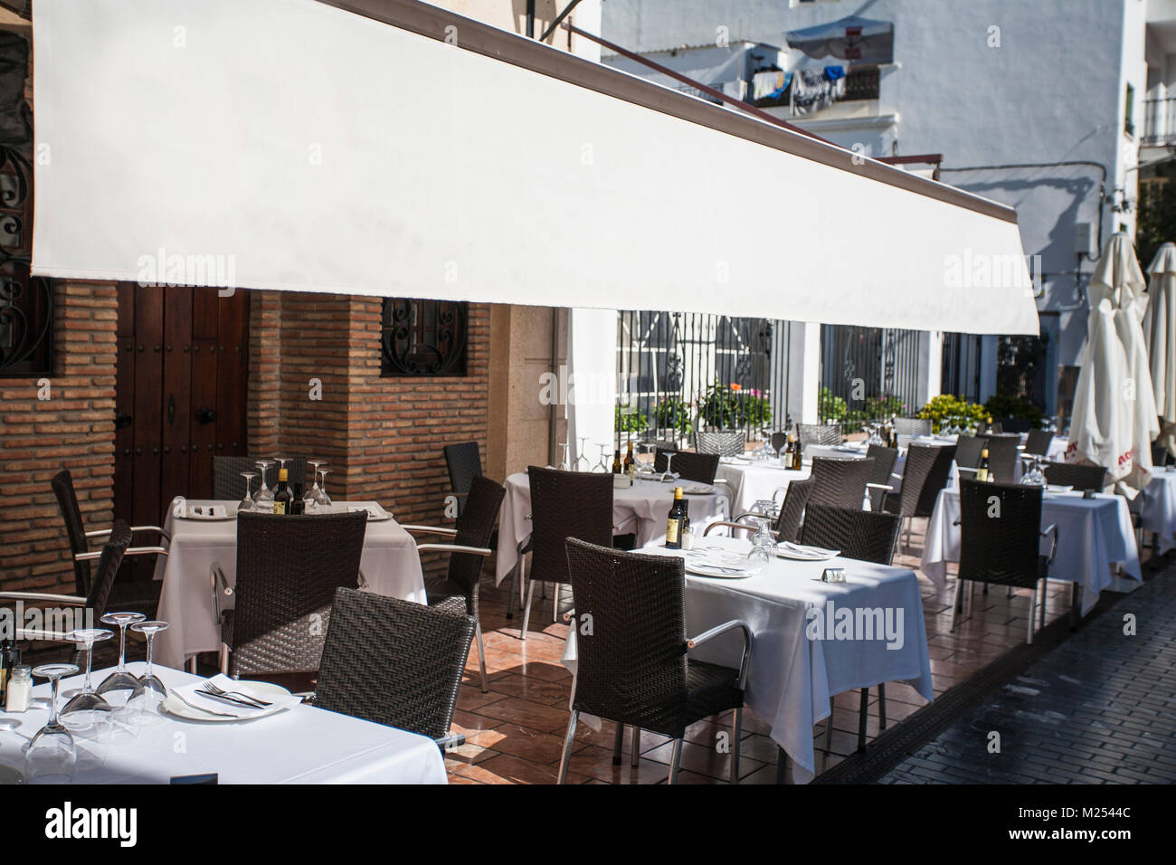 outdoor dining in Spain Stock Photo Alamy
