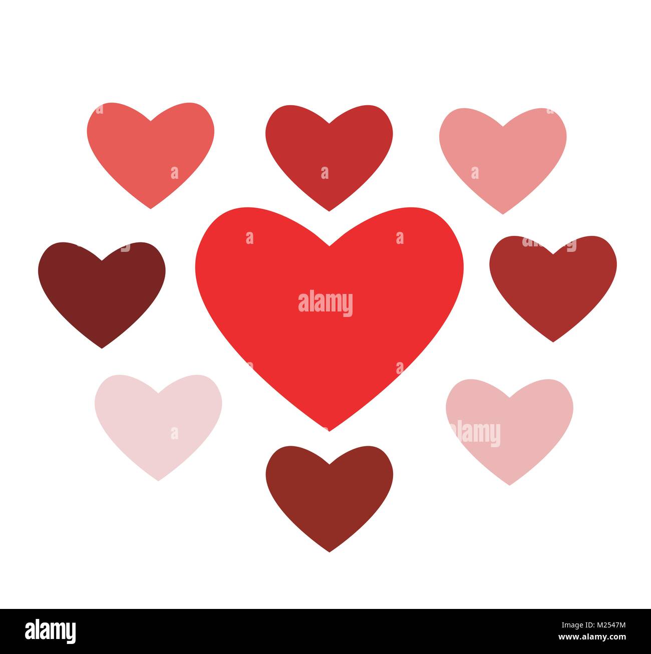 Vector illustration with red love hearts Stock Vector Image & Art - Alamy