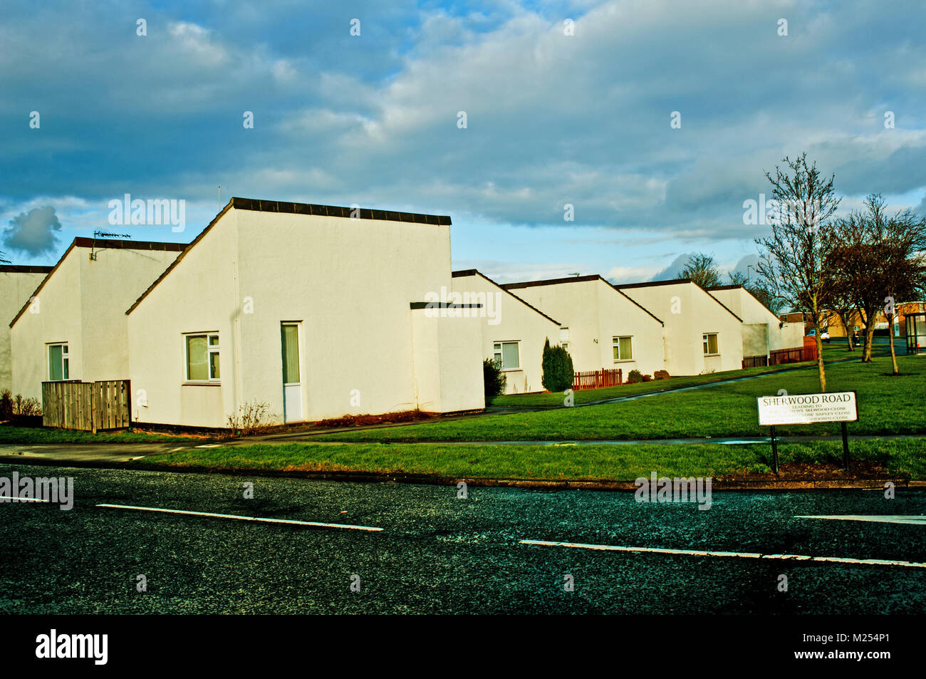 Modern 1960s/ 70s houses, Thornaby on Tees, Cleveland Stock Photo