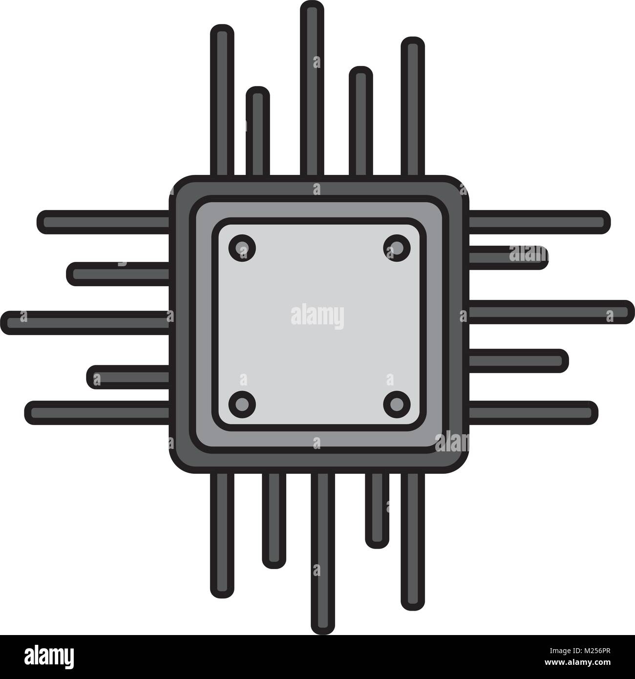 motherboard circuit data processor technology connection Stock Vector ...