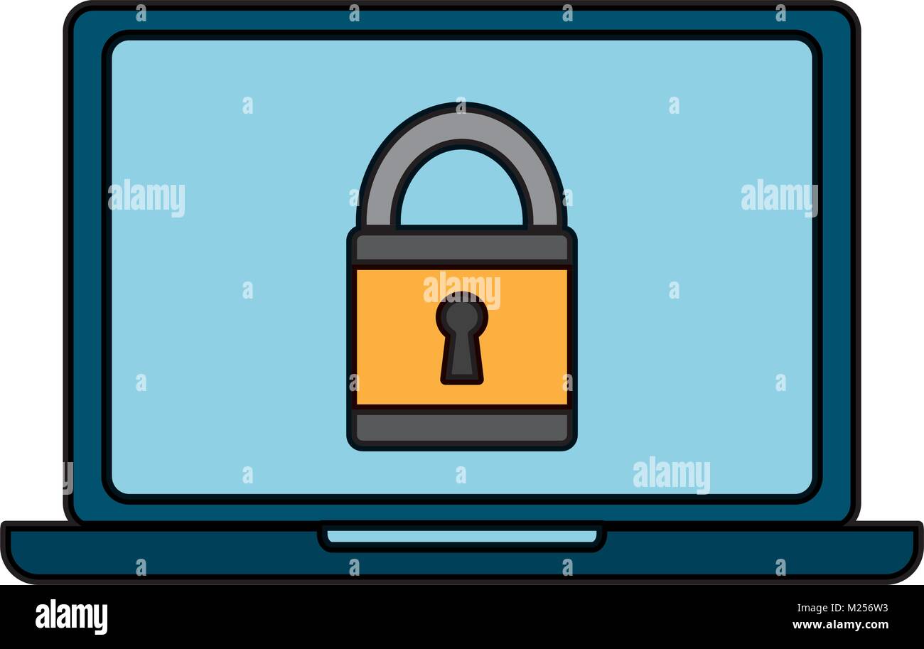 laptop padlock security system cyber data Stock Vector Image & Art - Alamy