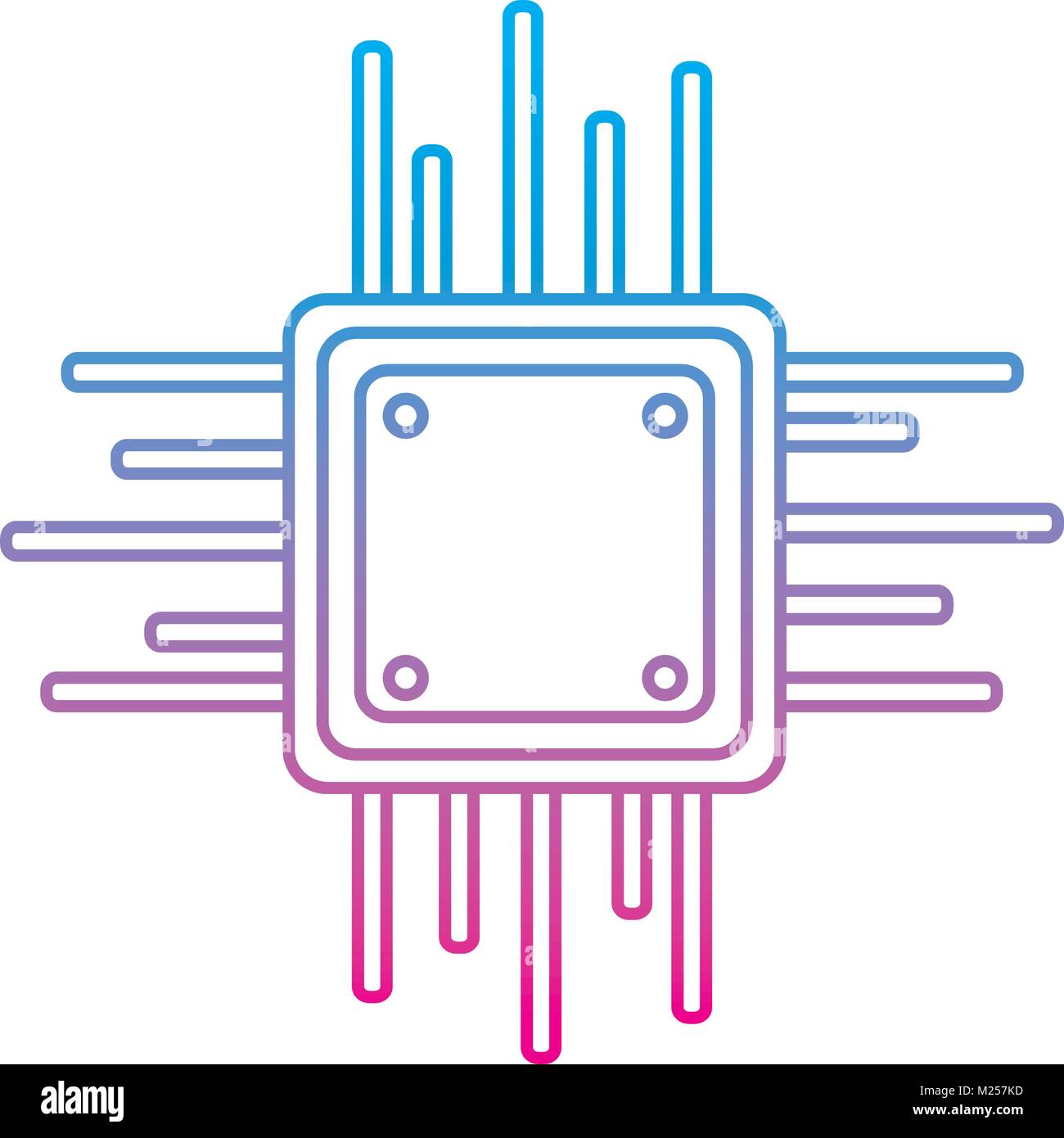 motherboard circuit data processor technology connection Stock Vector ...