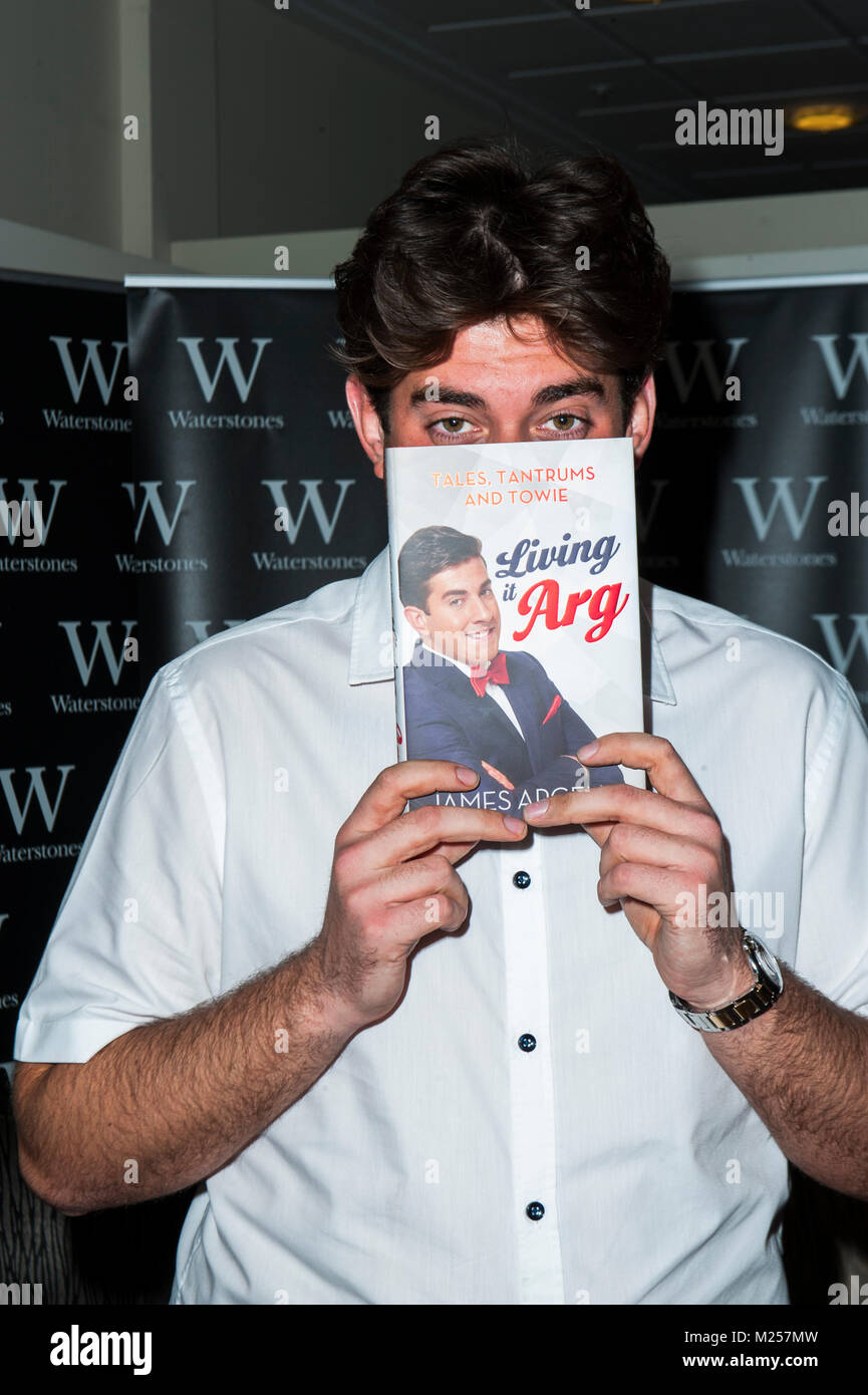 TOWIE cast member James Argent launching his autobiography Living Arg. Stock Photo