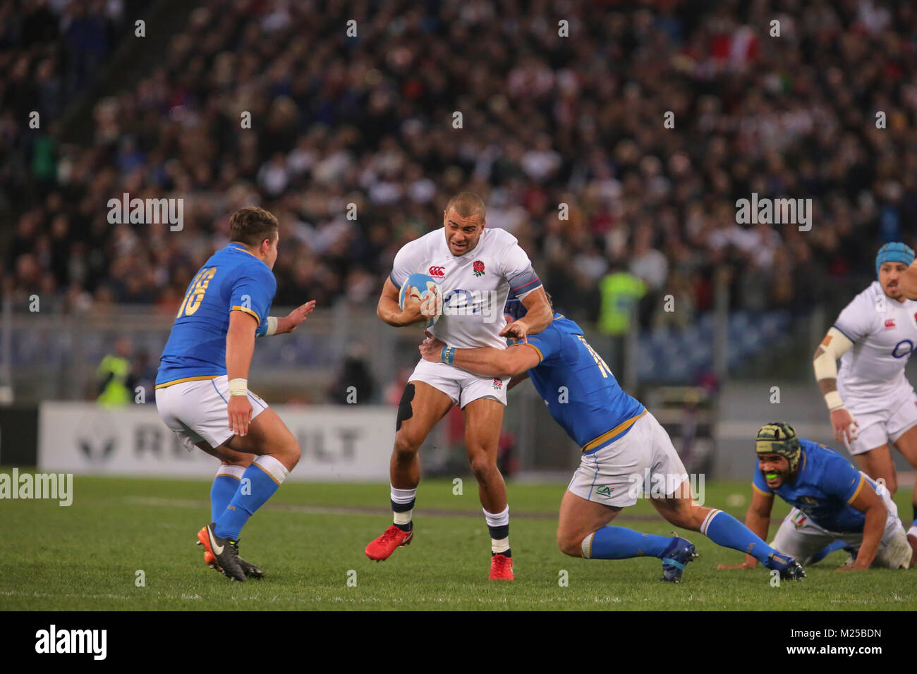 Rome, Italy. 04th February 2018. England's centre Jonathan Joseph carries the ball in the match against Italy in NatWest 6Nations Championship 2018 Massimiliano Carnabuci/Alamy Live News Stock Photo