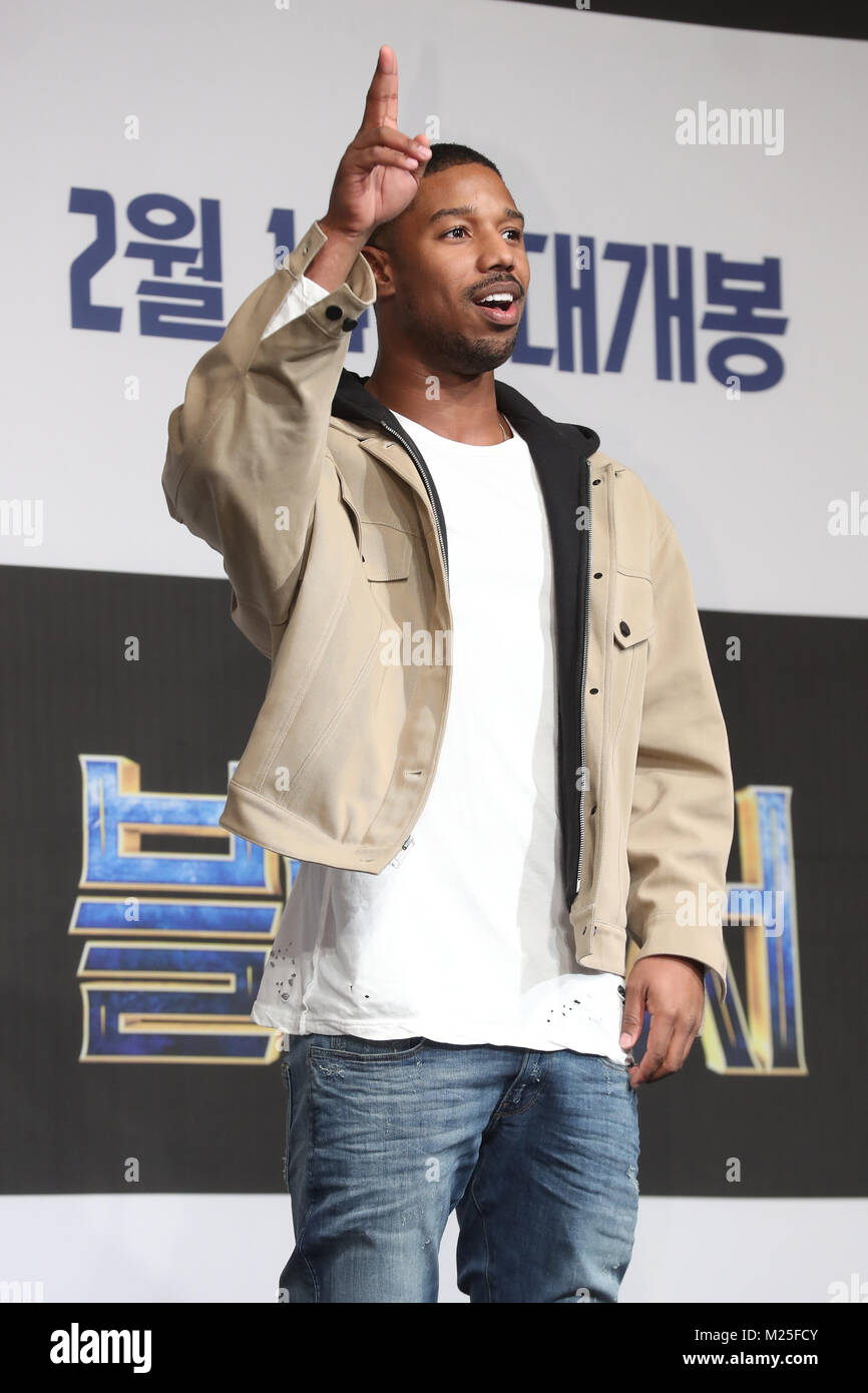 Seoul, South Korea. 06th Feb, 2018. Hollywood Actor Michael B. Jordan ...