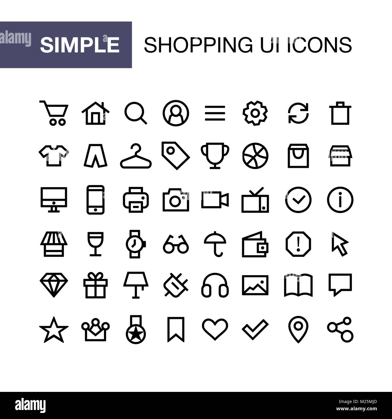 Set of online shopping icons for simple flat style ui design Stock Vector  Image & Art - Alamy