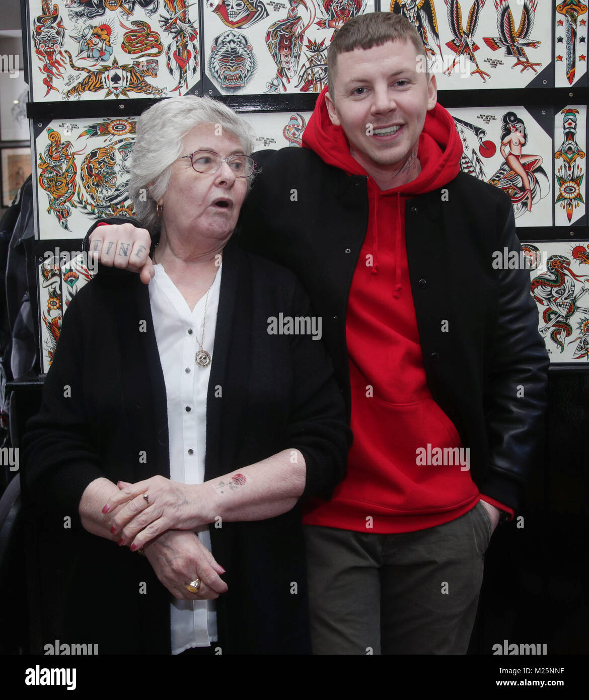 Professor Green Real Name Stephen Manderson And His Nan Patricia Stock Photo Alamy