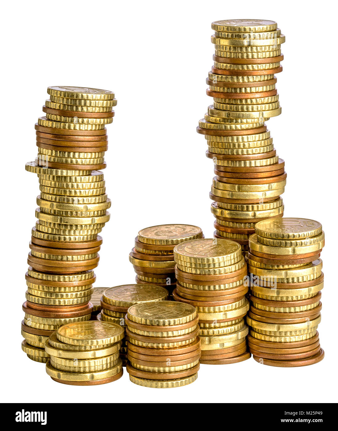 golden euro coin isolated on white background Stock Photo - Alamy