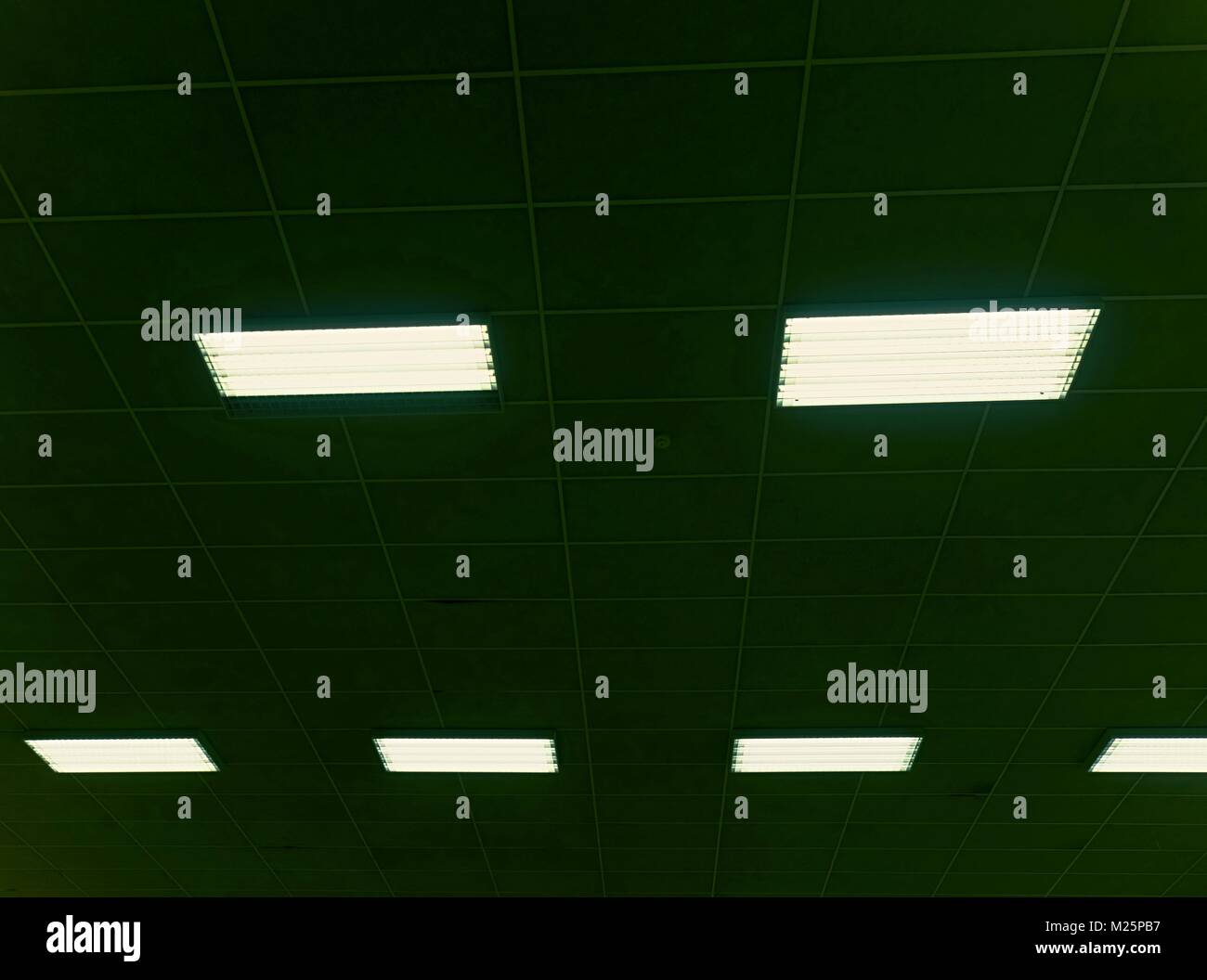 Industrial lighting panel of mercury discharge tubes.Lighting system