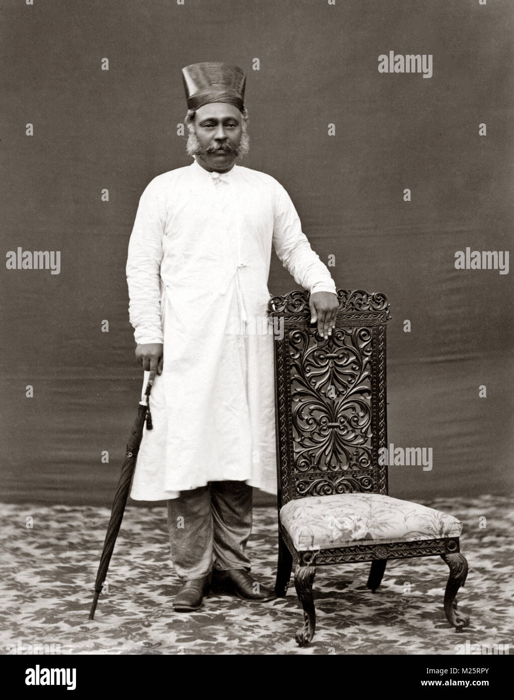 c. 1880s India - Parsi merchant Stock Photo