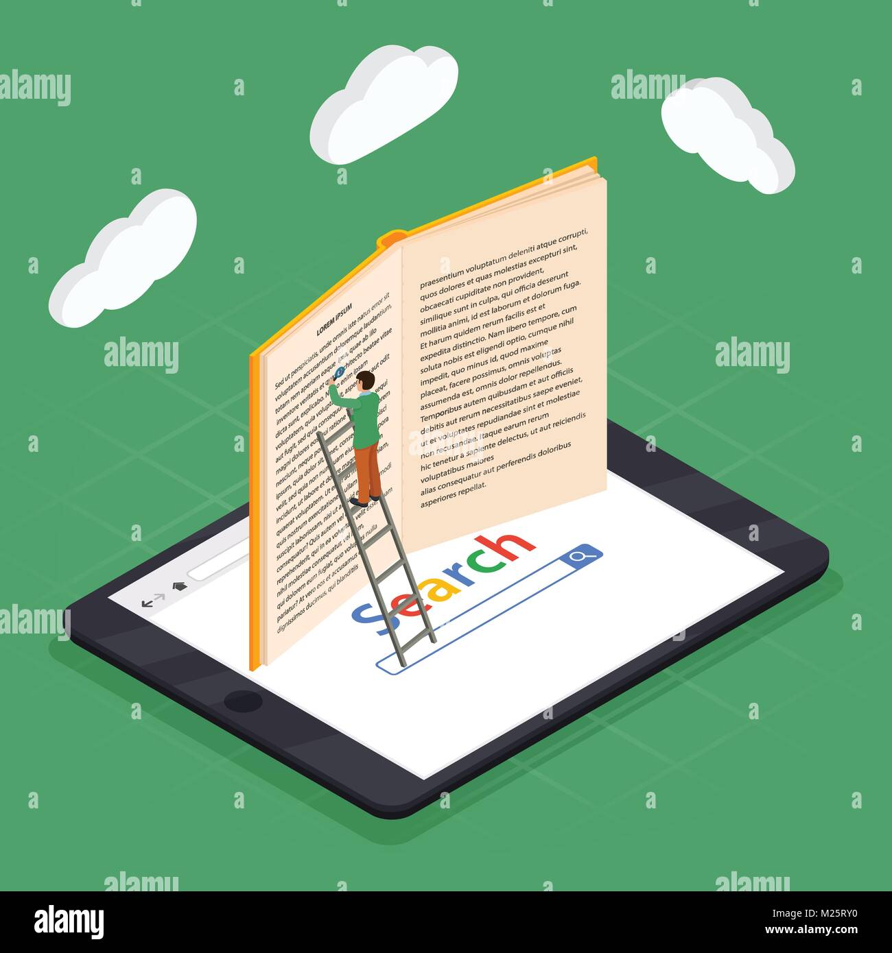 Online education isometric icons composition with laptop book ...