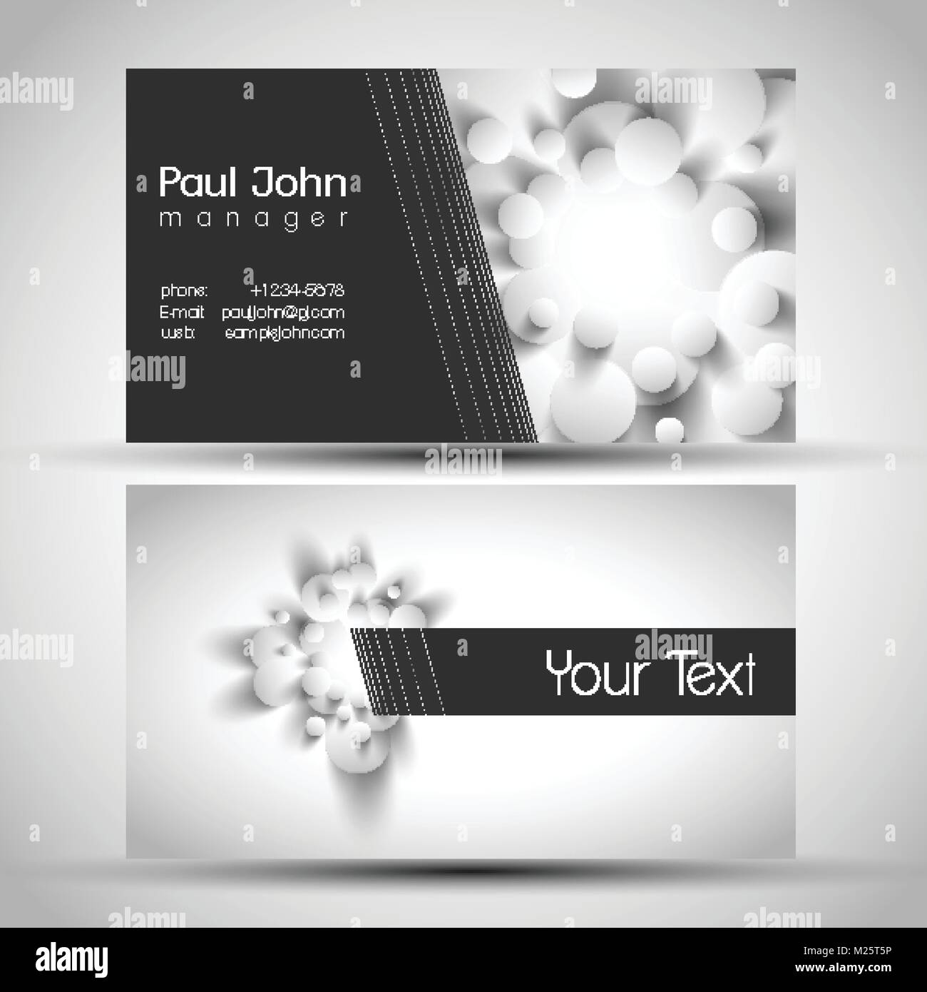 Elegant business card front and back side, vector illustration Stock