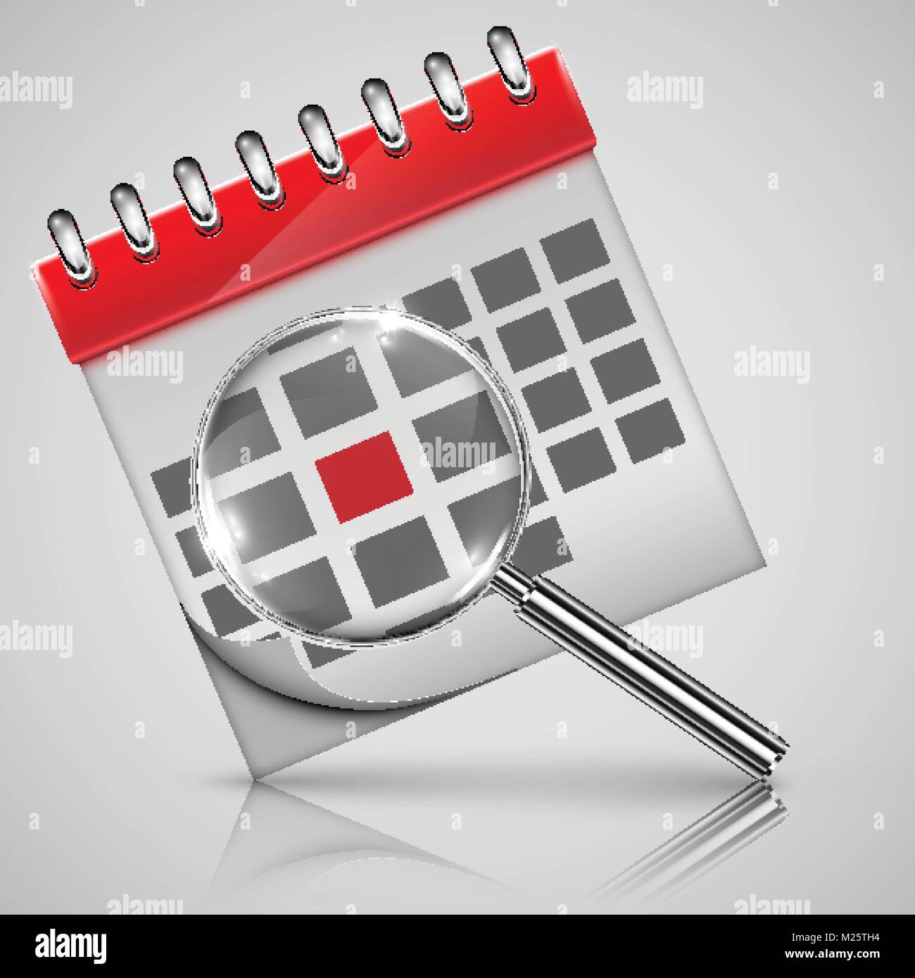 Vector calendar with a magnifier Stock Vector Image &amp; Art - Alamy