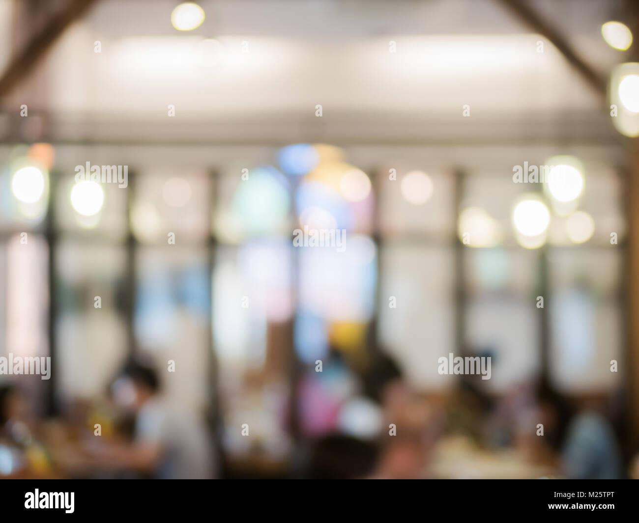 Customer at restaurant blur background with bokeh. restaurant background  blur cafe shop coffee food bokeh blurry menu lifestyle window business  light interior crowd dinner table Stock Photo - Alamy