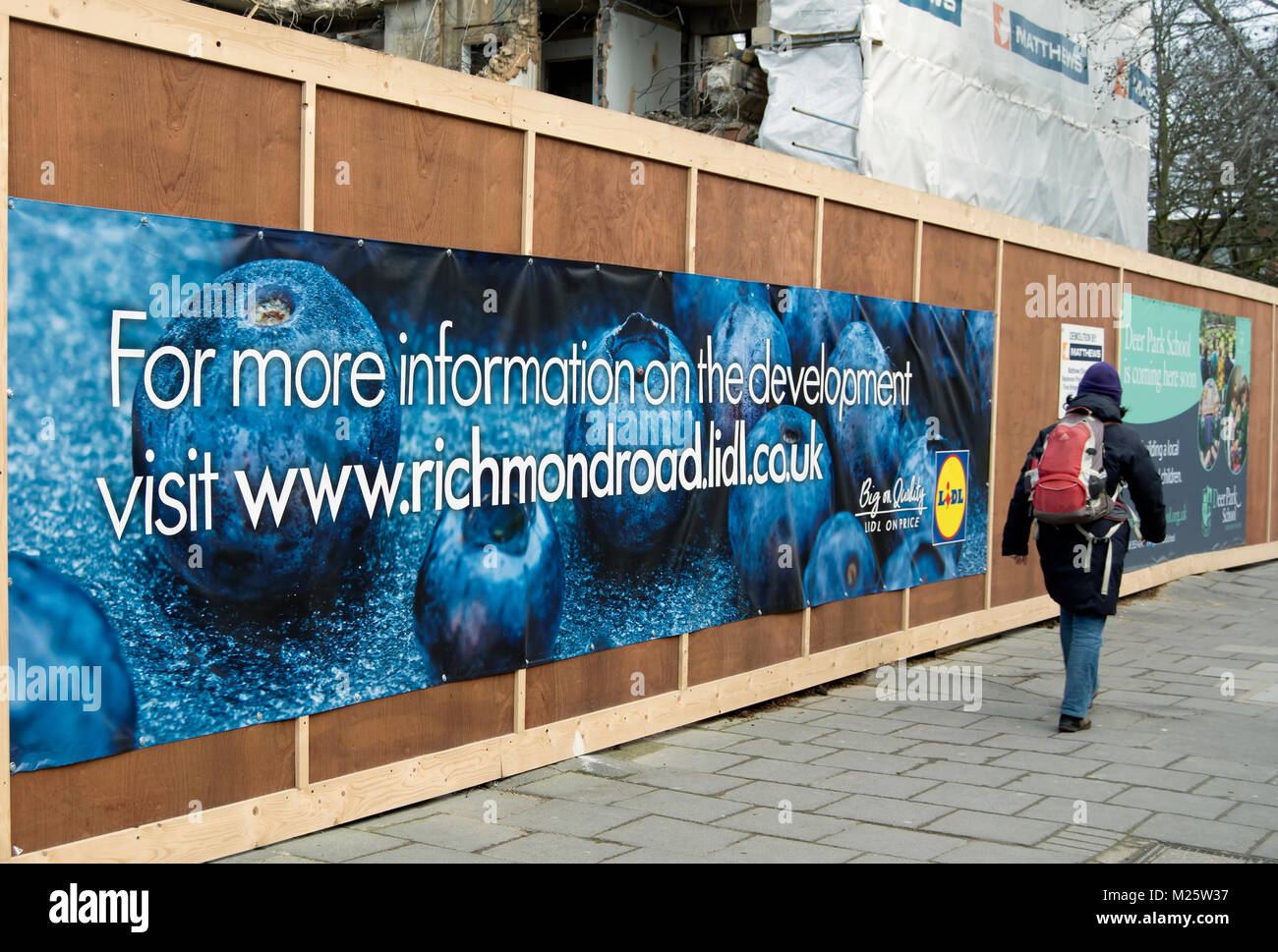 Banner Sign At The Construction Site Of A New Branch Of The Stock