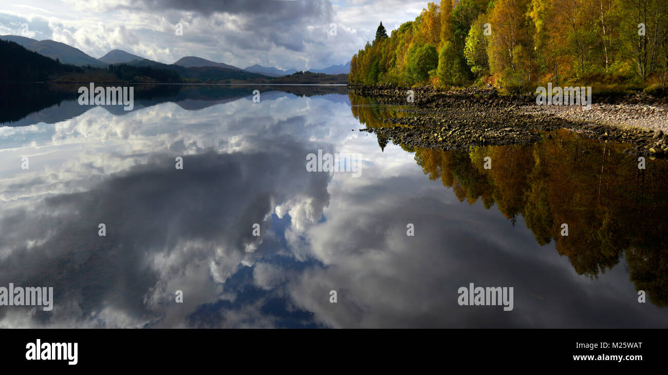 Reflections of Autumn in Glen Garry Stock Photo